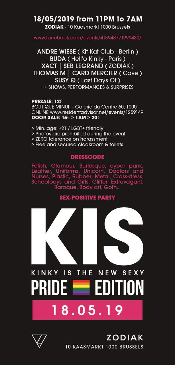 KIS Pride 2019 Edition Sex Positive Party At Zodiak Brussels