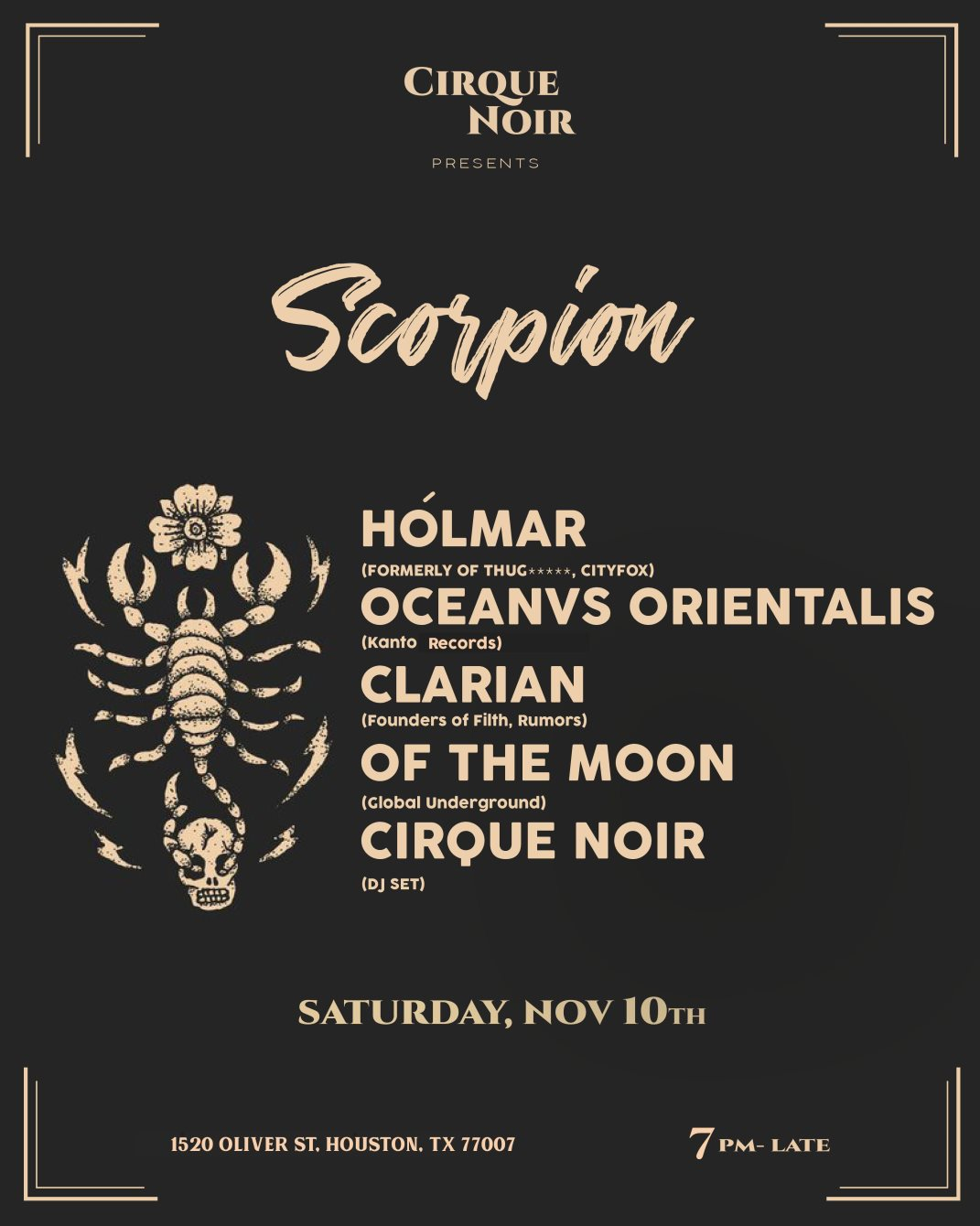 Cirque Noir X Scorpion X Houston At Tba Houston Houston 18 Ra