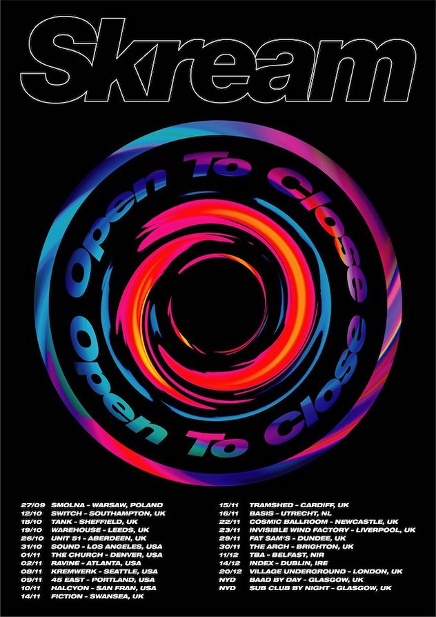 Skream plots 23-date Open To Close tour image