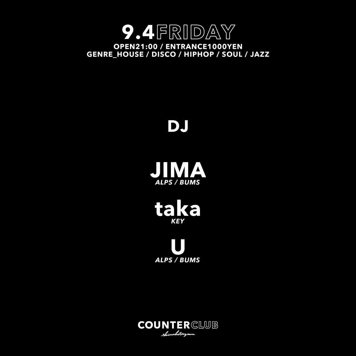 Jima Taka U At Counter Club Tokyo Ra