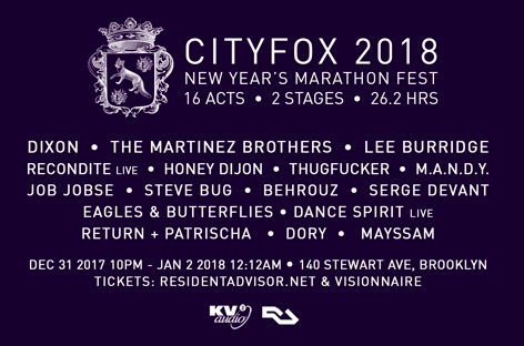 Cityfox lands Dixon, Recondite for 'Marathon' New Year's party in New York City image