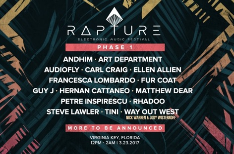 New Miami festival, Rapture, books Carl Craig, Matthew Dear image