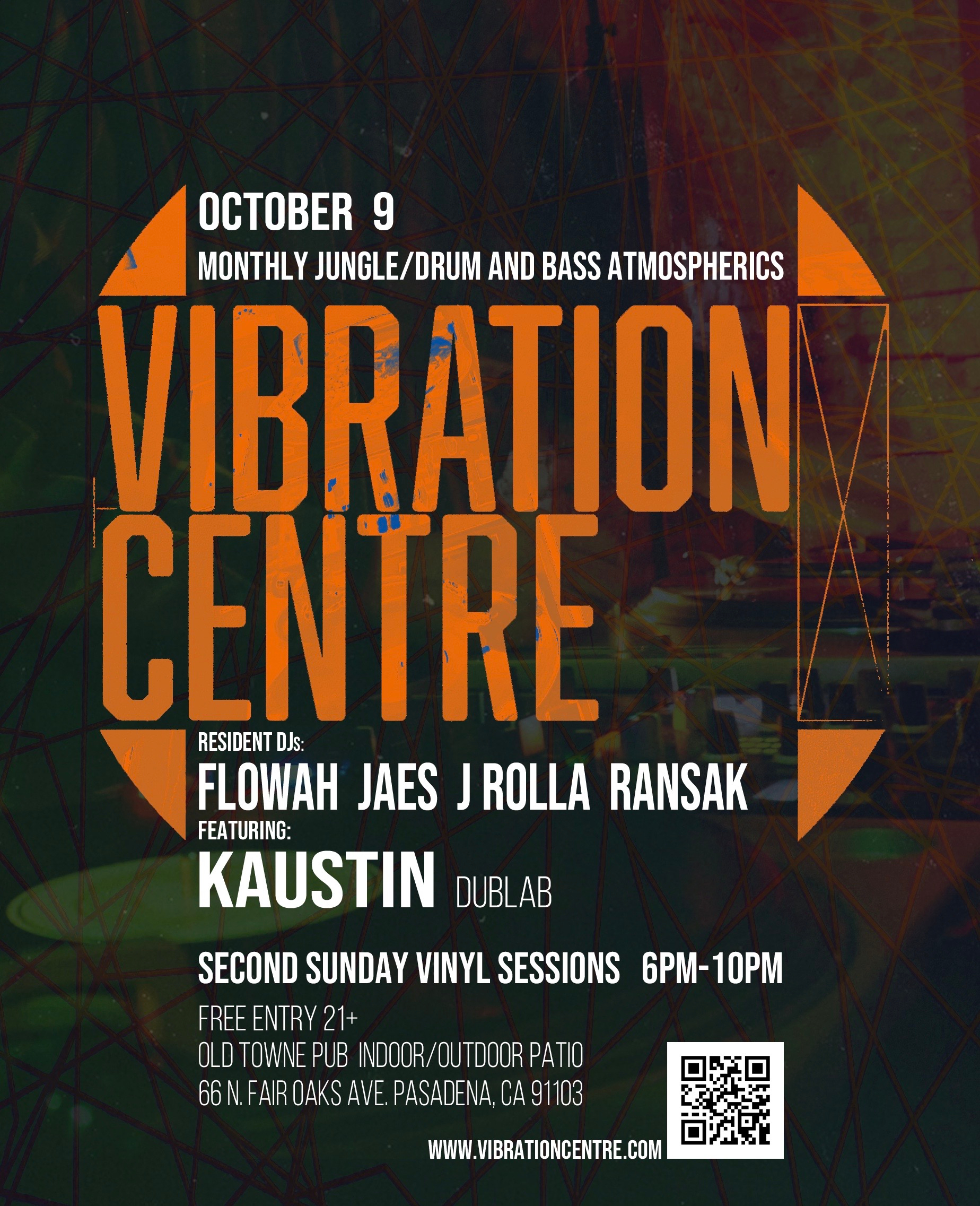 Vibration Centre Drum&Bass Atmospherics feat. KAUSTIN (DUBLAB) - Flyer front