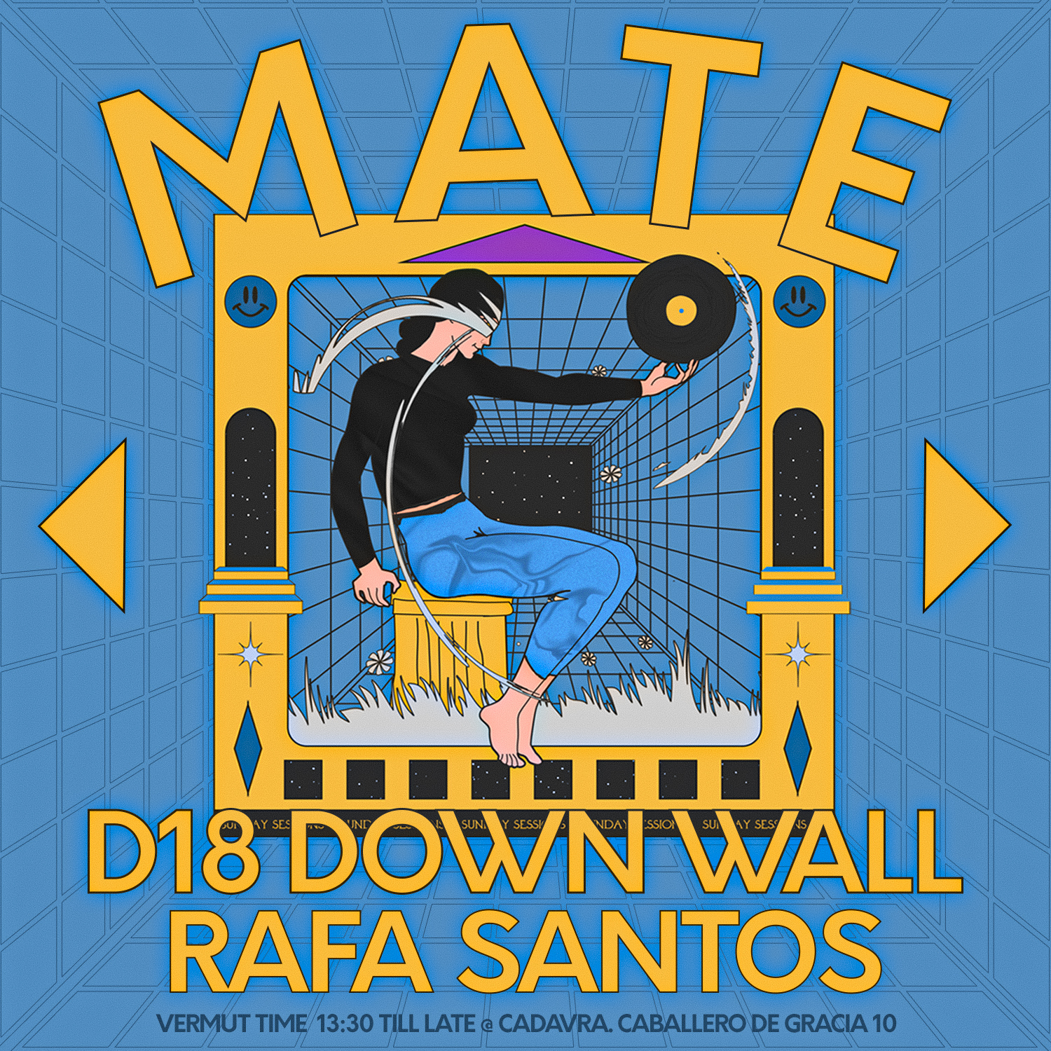 MATE Sunday Sessions: Down Wall & Rafa Santos - Cara Flyer