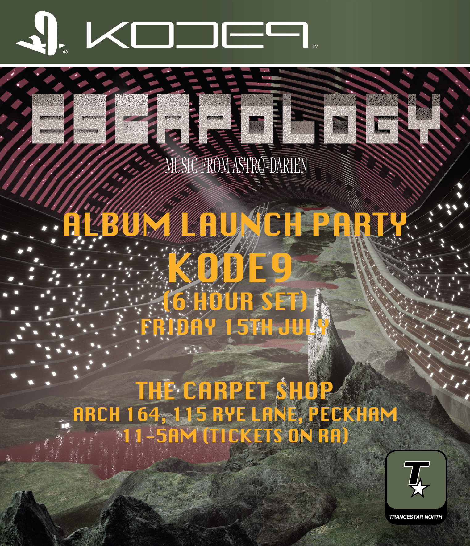 Kode9 - Escapology Album Launch Party - Flyer front
