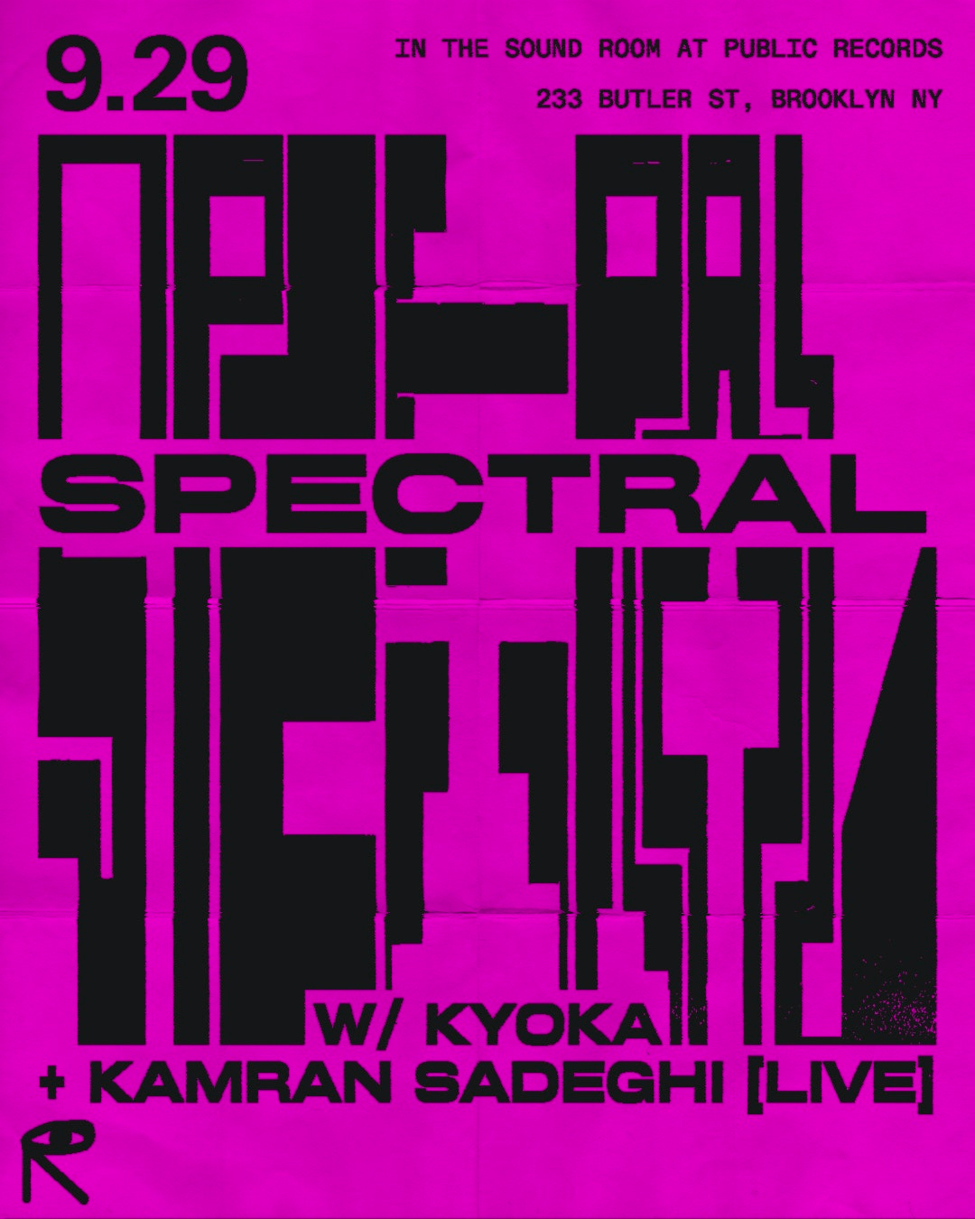 Spectral with Kyoka (live) + Kamran Sadeghi (live) - Flyer front