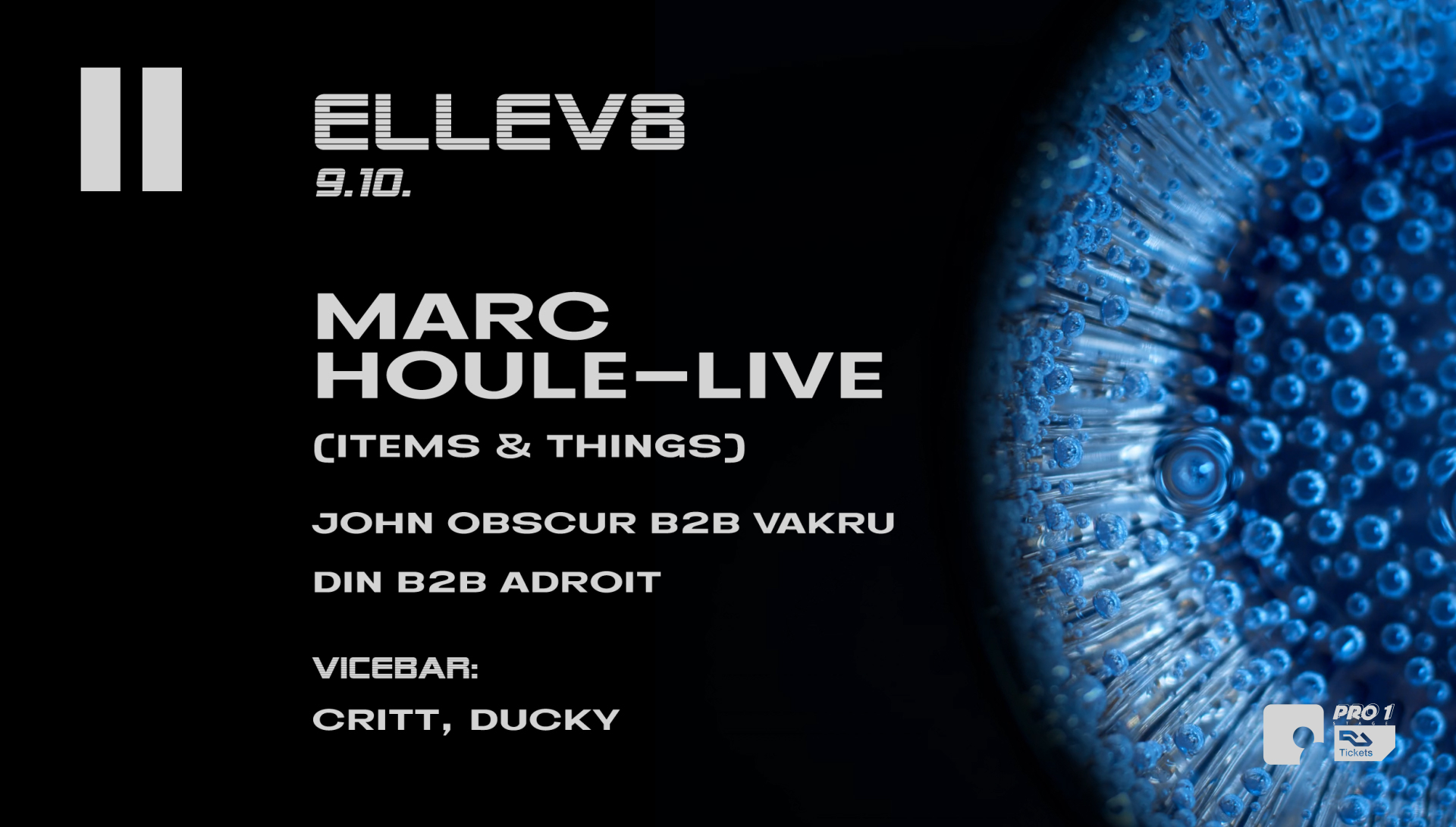 ELLEV8: MARC HOULE - LIVE ( ITEMS & THINGS ) - Flyer front