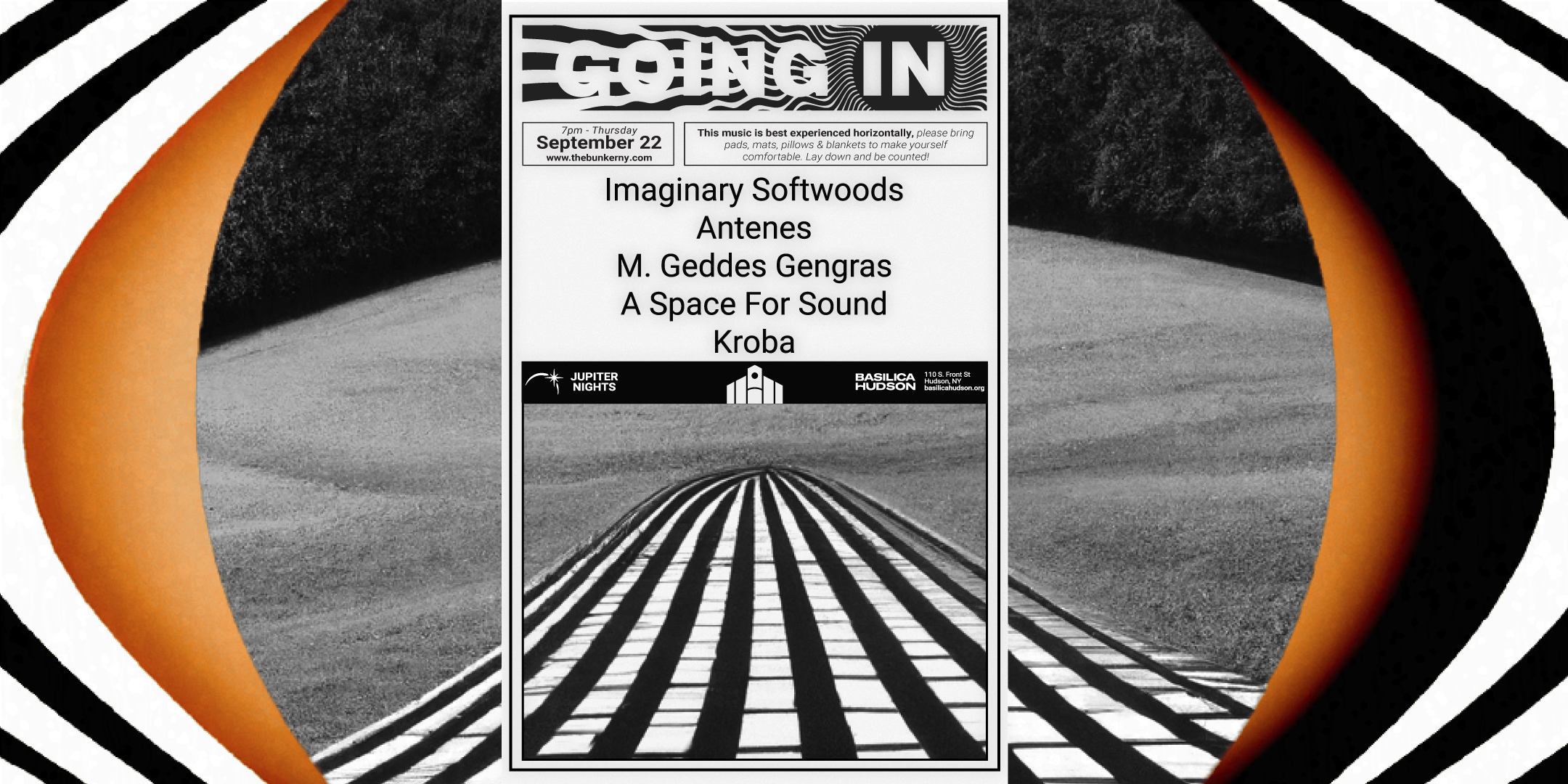 Going In with Imaginary Softwoods, Antenes, M. Geddes Gengras, A Space For Sound, Kroba - Flyer front