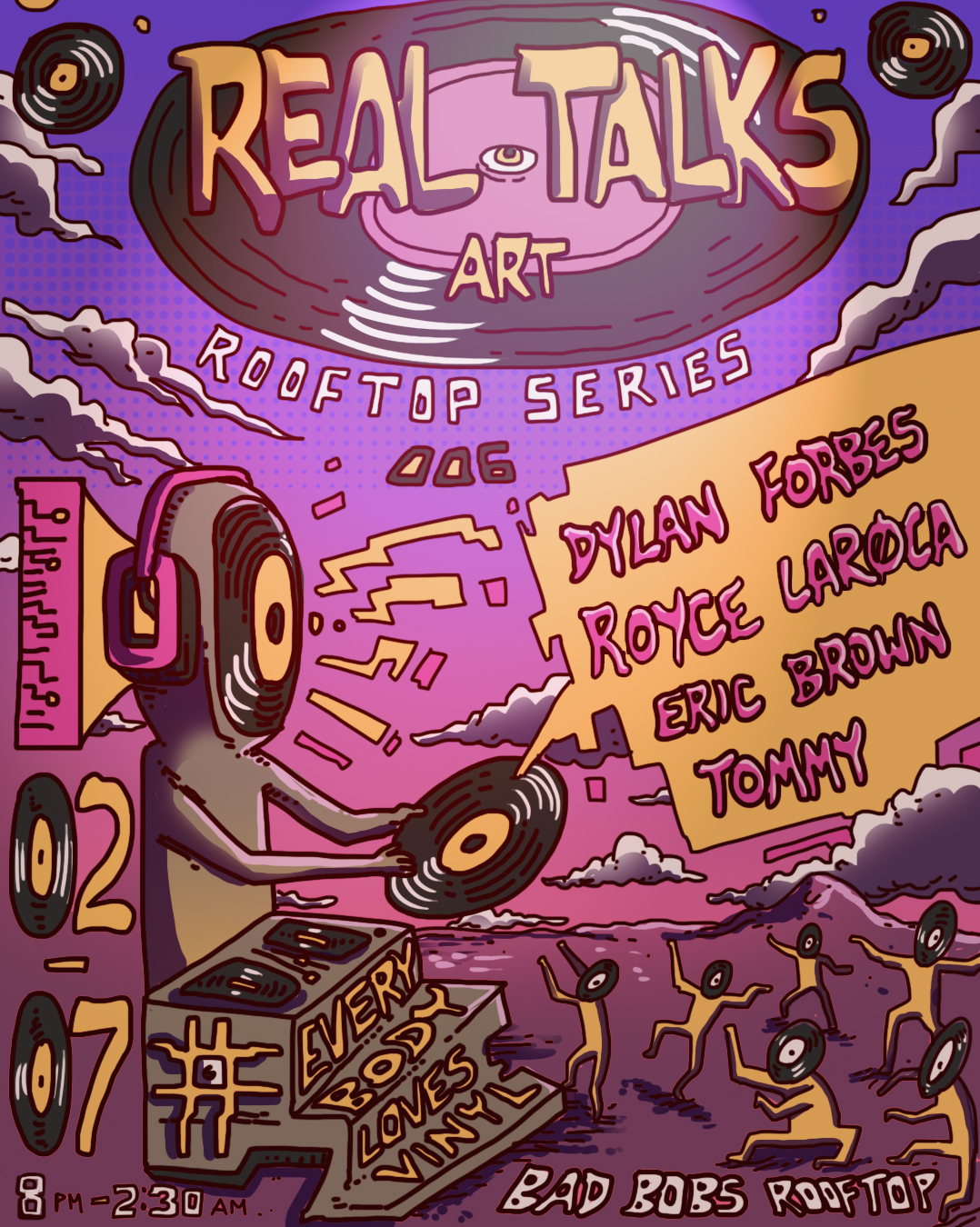 Real Talks Art presents Rooftop Series [006] Everybody Loves Vinyl - Flyer front