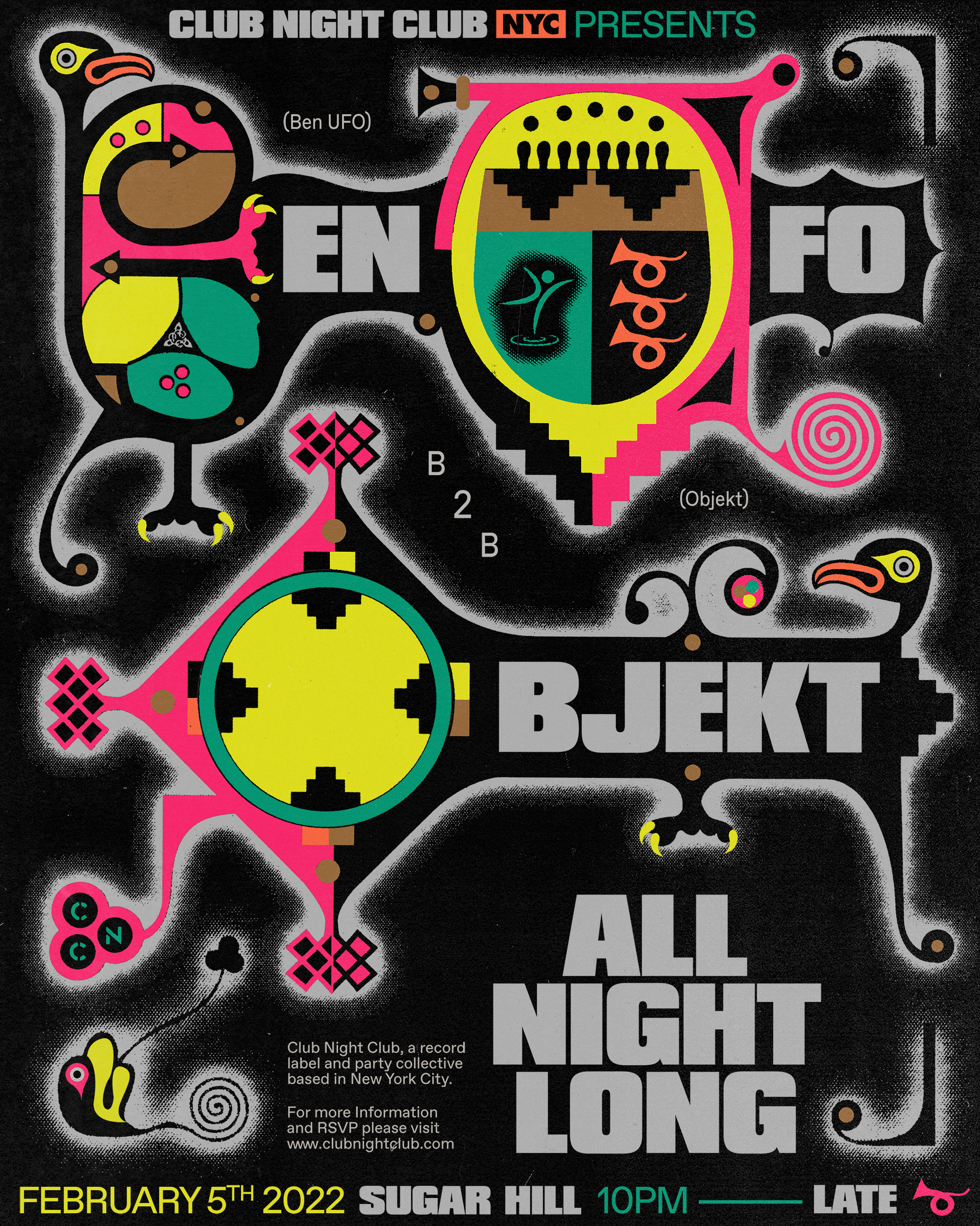 Club Night Club: Ben UFO b2b Objekt (All Night) - Flyer front