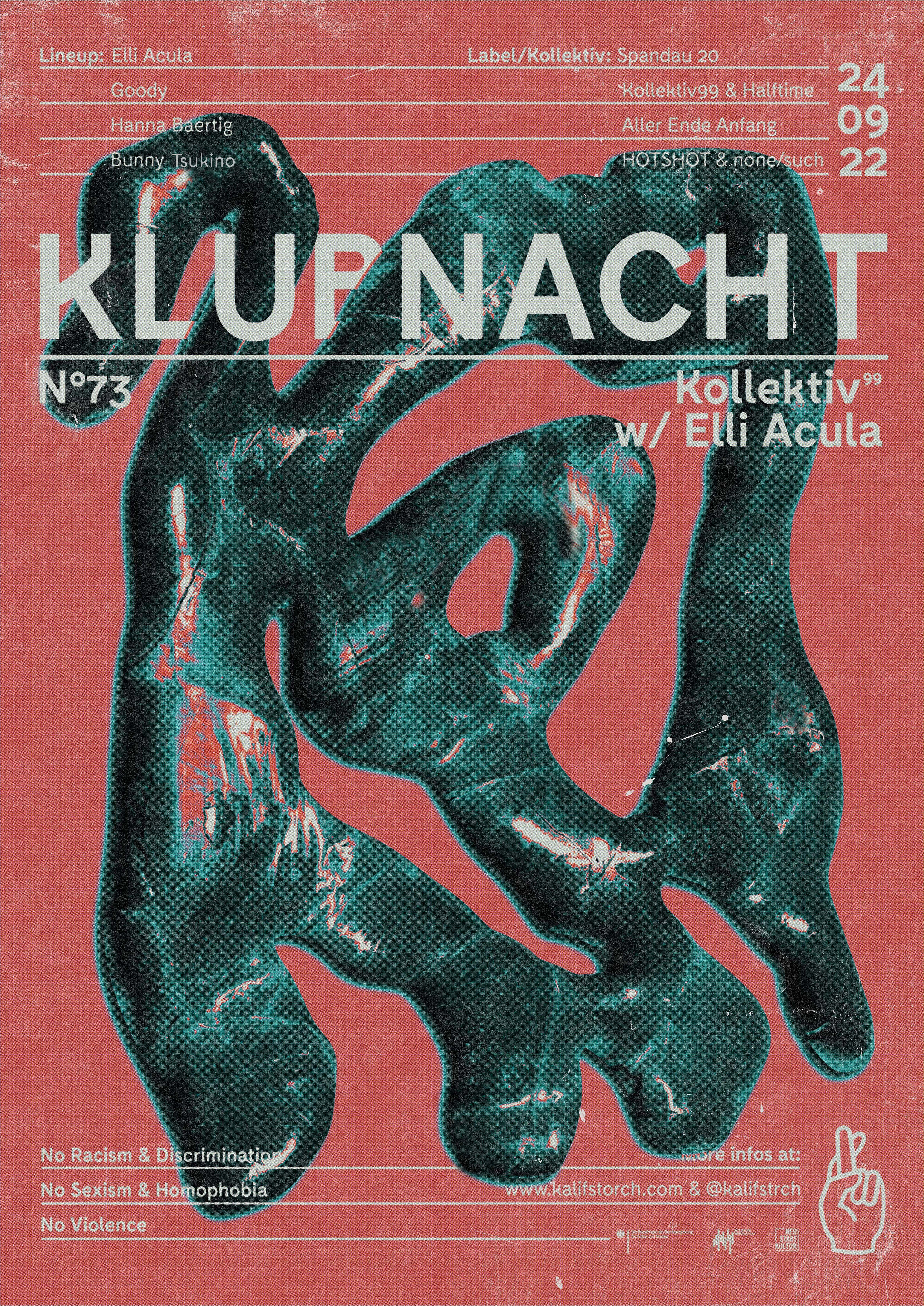 Klubnacht N°73 - Kollektiv99 - Flyer front