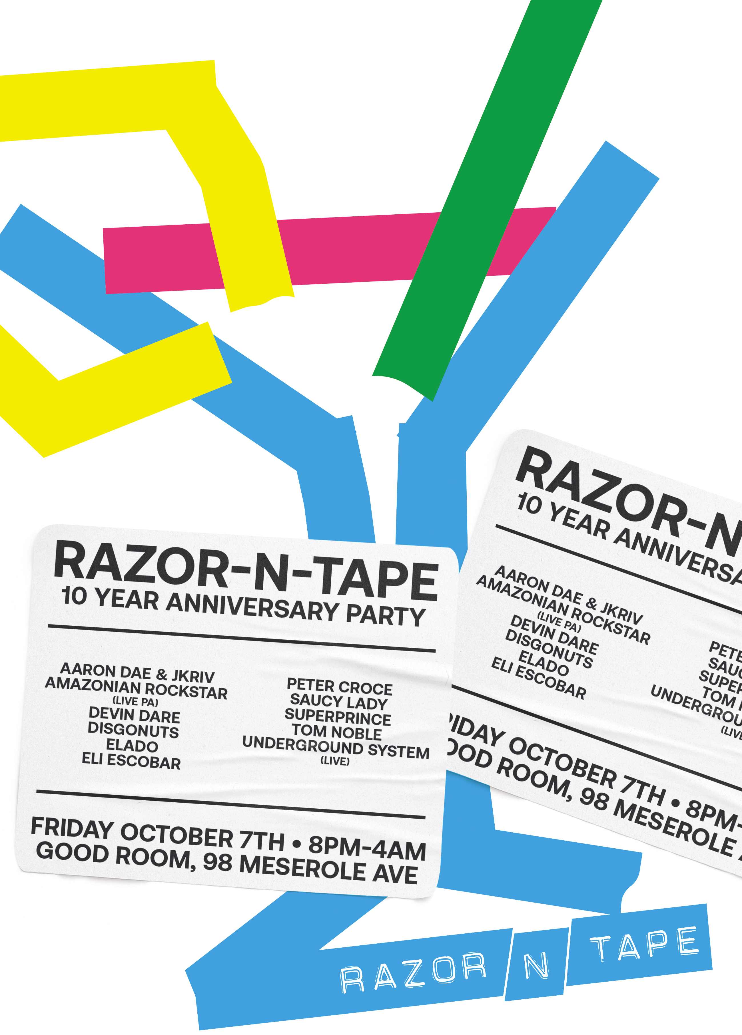Razor-N-Tape 10 Year Anniversary Party - Flyer front