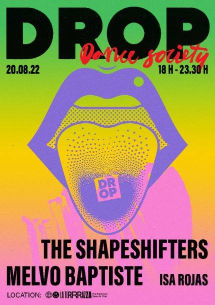 D.R.O.P Open-Air pres. The Shapeshifters, Melvo Baptiste & Isa Rojas (DAY PARTY) - Flyer front