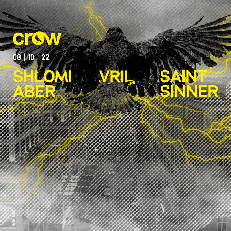 Crow Techno Club with Shlomi Aber + Vril - Flyer front