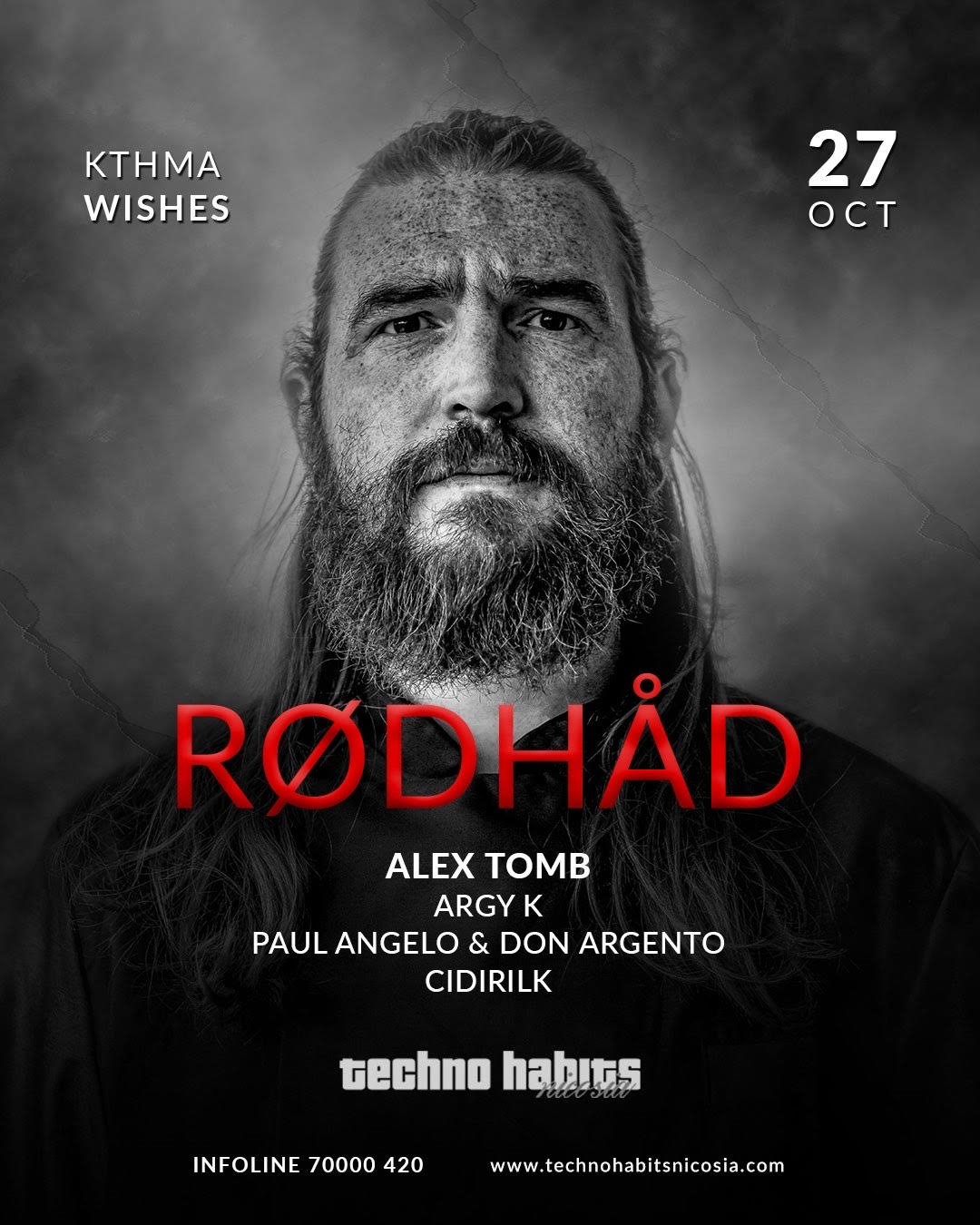 Techno Habits with Rødhåd - Flyer front