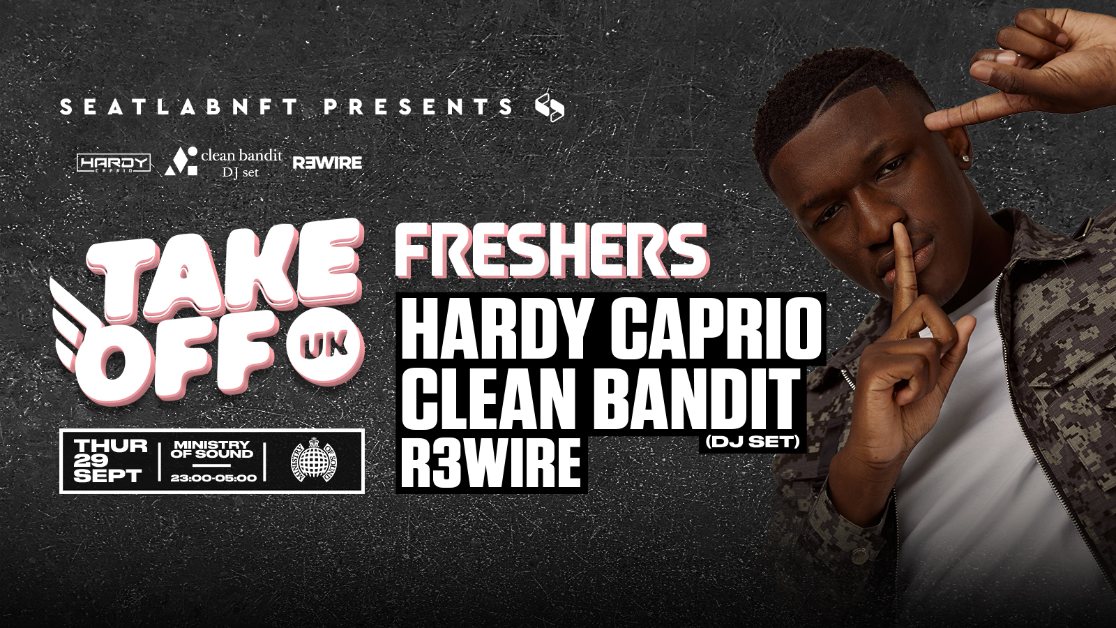 Take Off presents: Clean Bandit DJ Set x Hardy Caprio - Flyer back