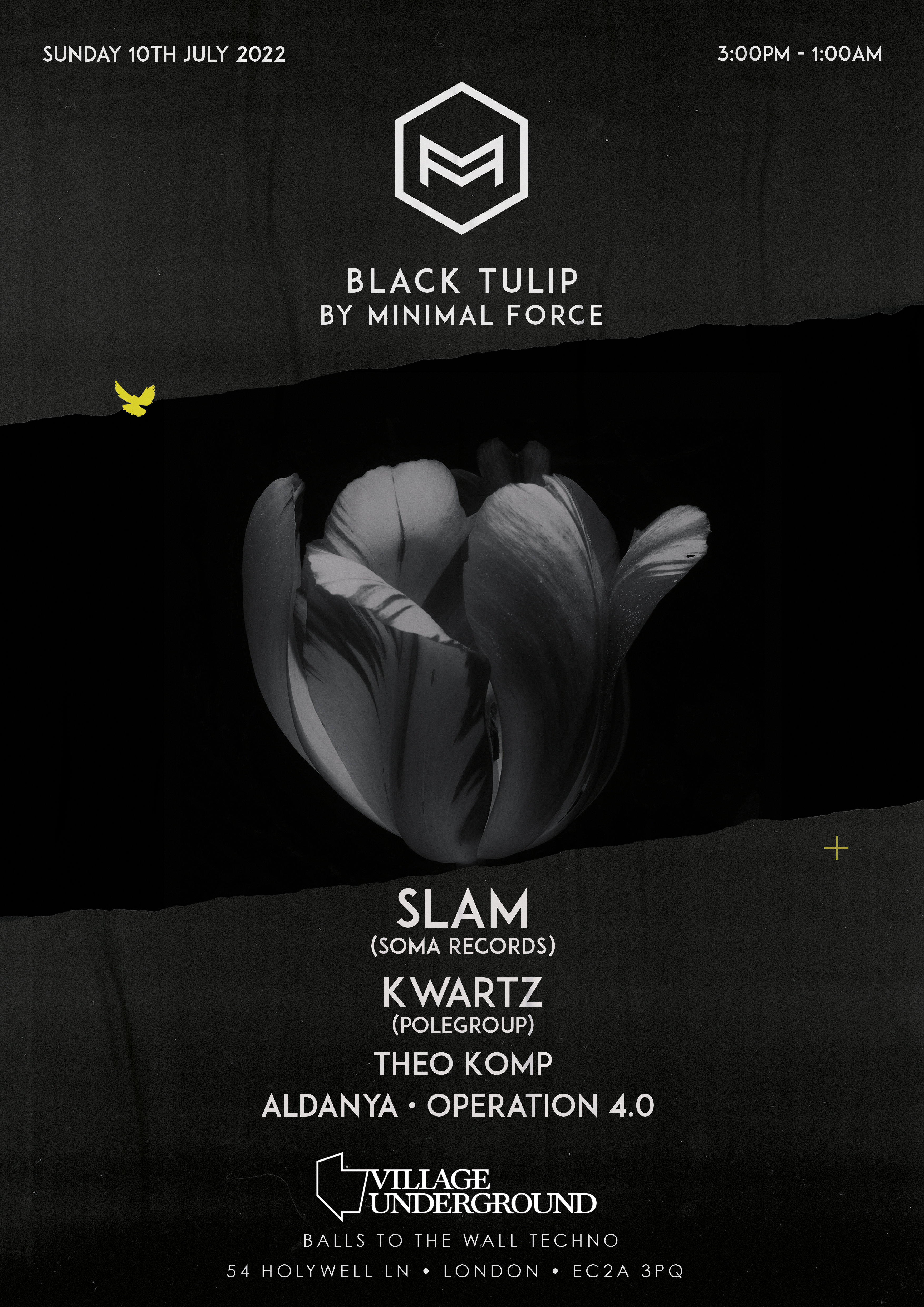 Black Tulip with Slam & Kwartz  - Flyer front