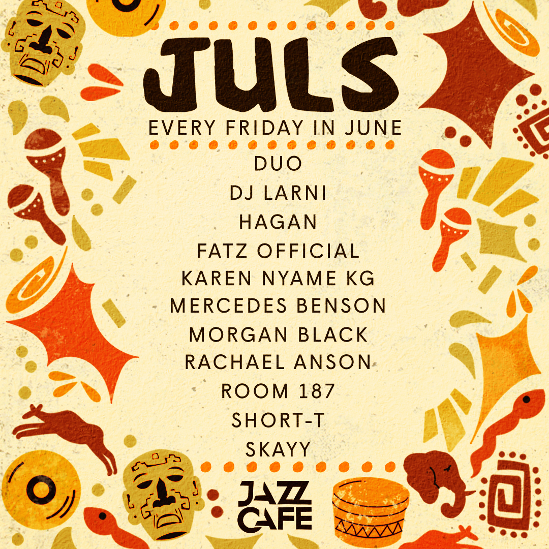 Juls presents Jazz Black Residency: Every Friday in June - Flyer front