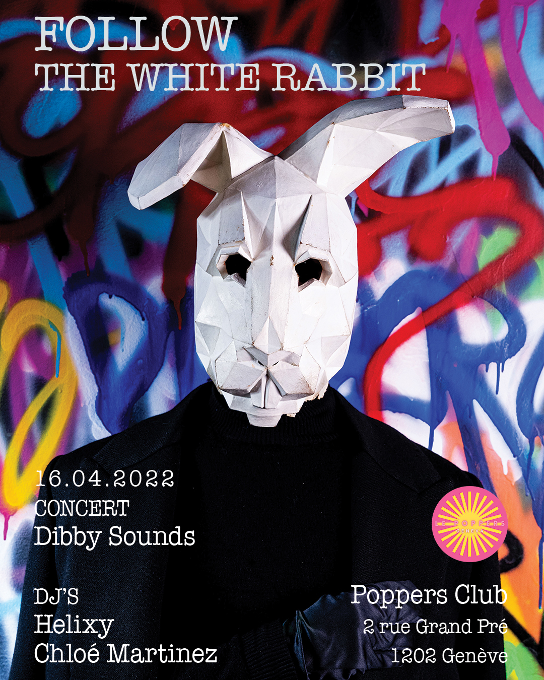 Follow The White Rabbit - Flyer front