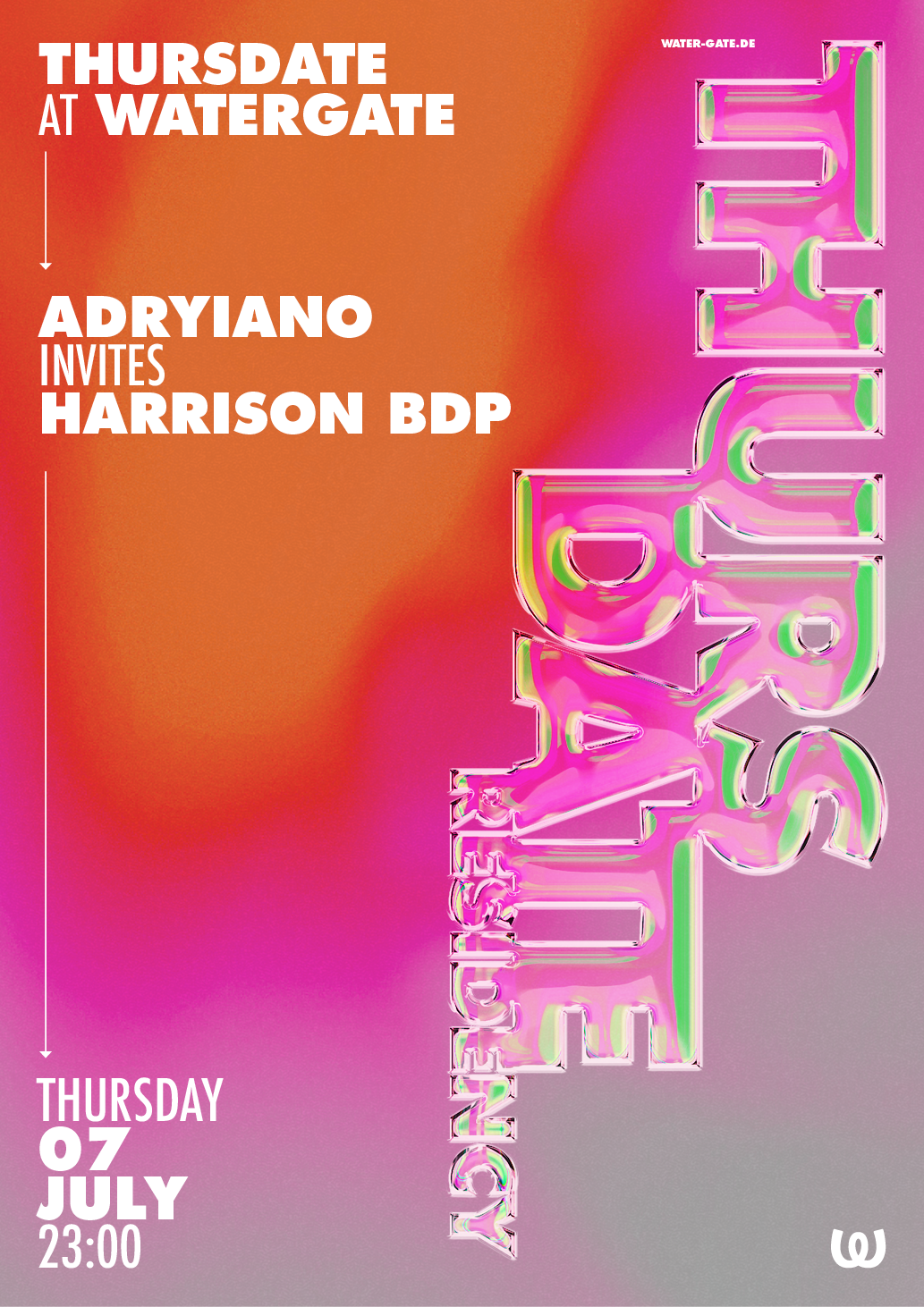 Thursdate: Adryiano invites Harrison BDP - Flyer front