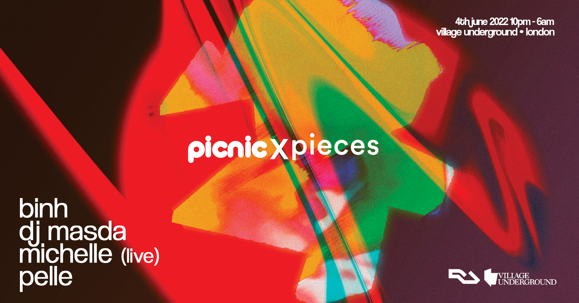 Picnic x Pieces w/ Binh, DJ Masda, Michelle (live) & Pelle - Flyer back