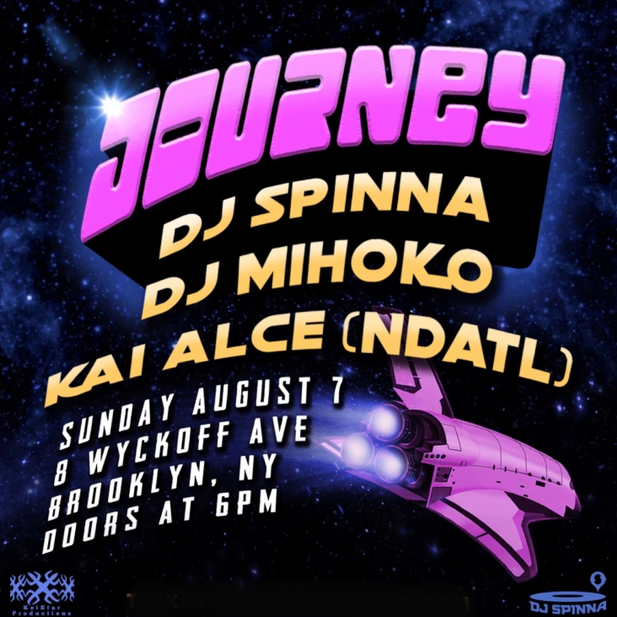 JOURNEY w/ DJ SPINNA  - Flyer front