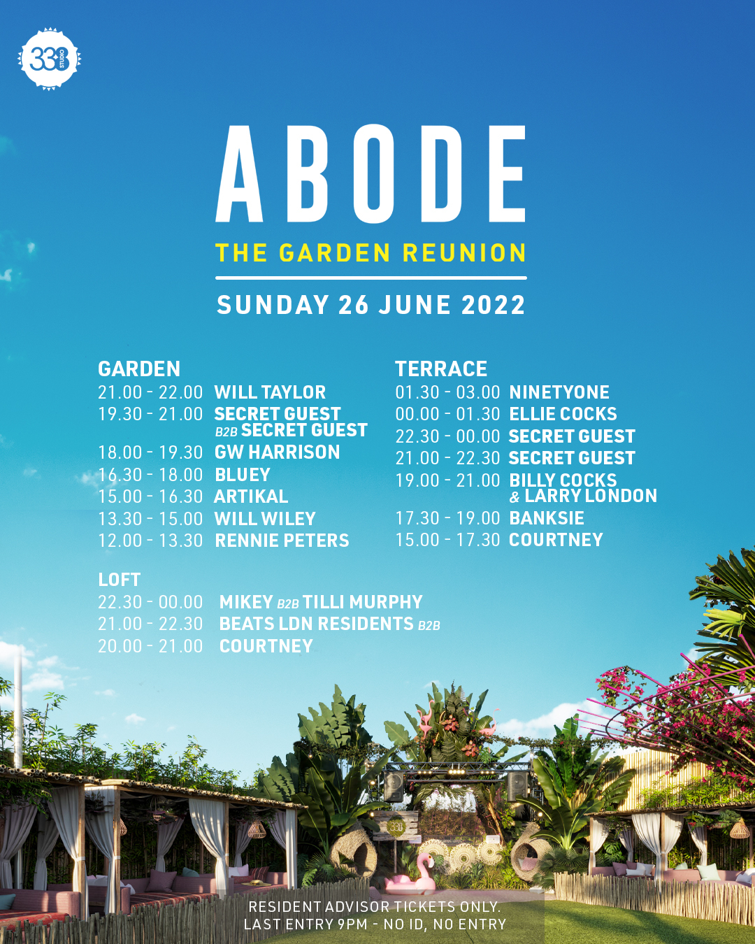 ABODE Garden Party - The Reunion - Flyer front