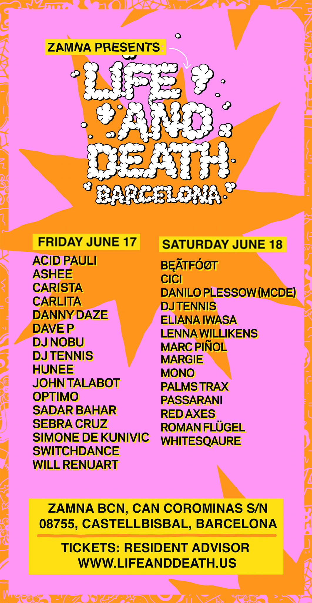 Life and Death - Off Barcelona - Flyer front
