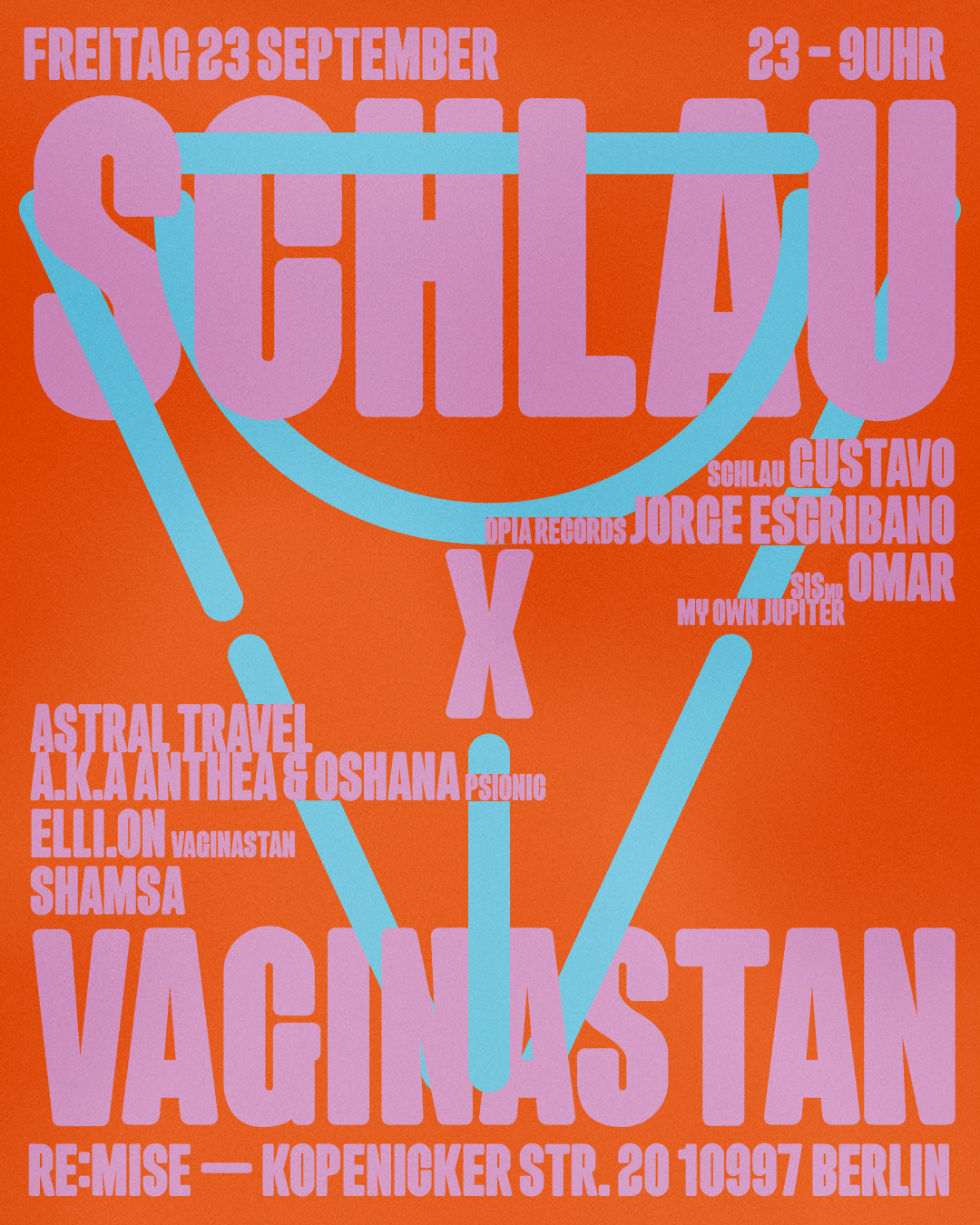 Schlau X Vaginastan - Flyer front