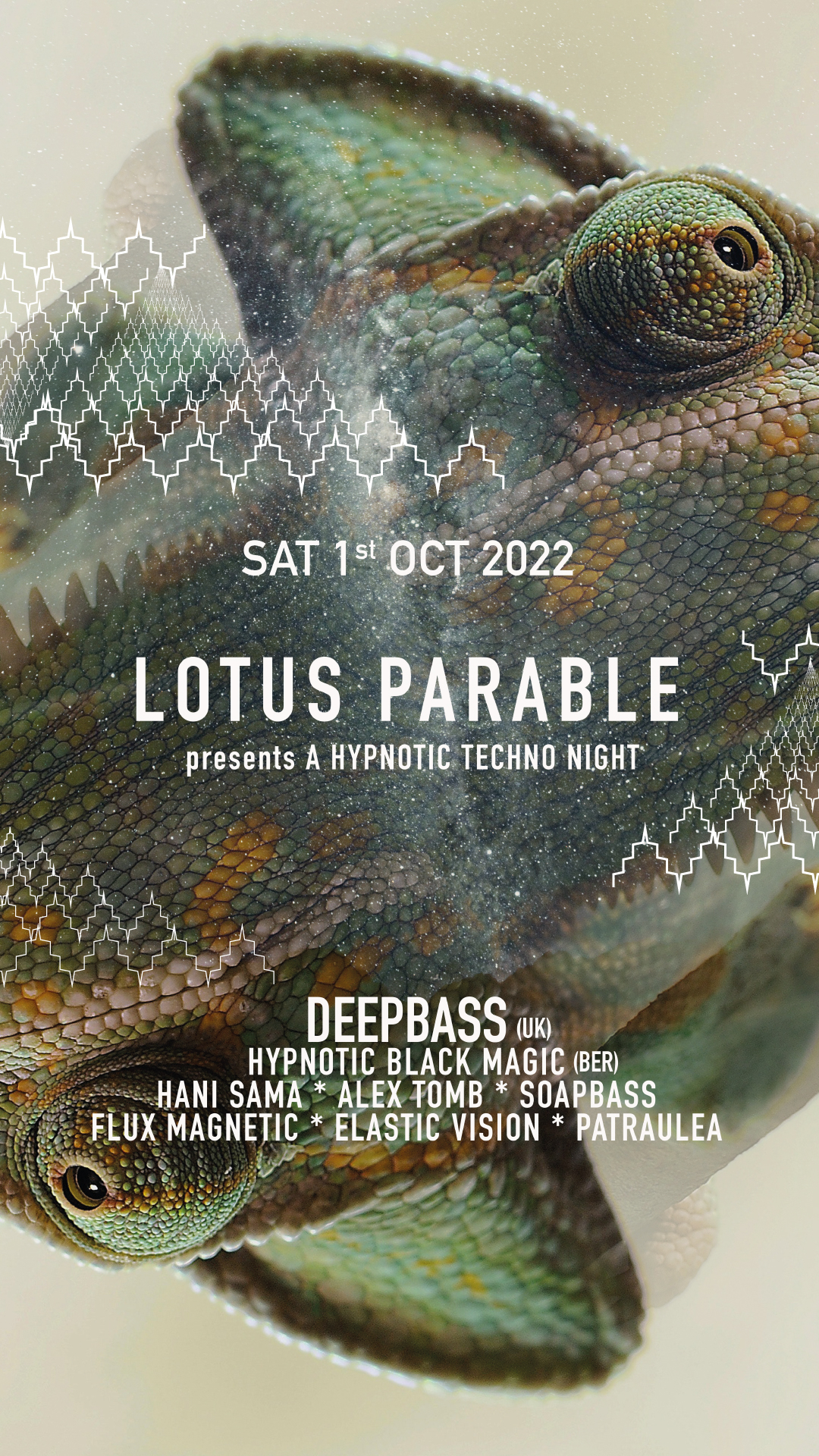 Lotus Parable presents a Hypnotic Techno Night - Flyer back