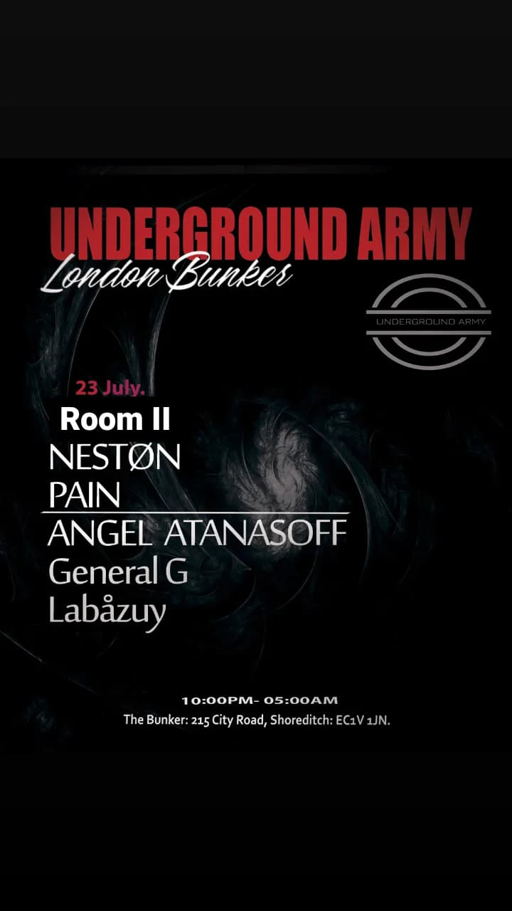 London Bunker by Underground Army - Flyer front