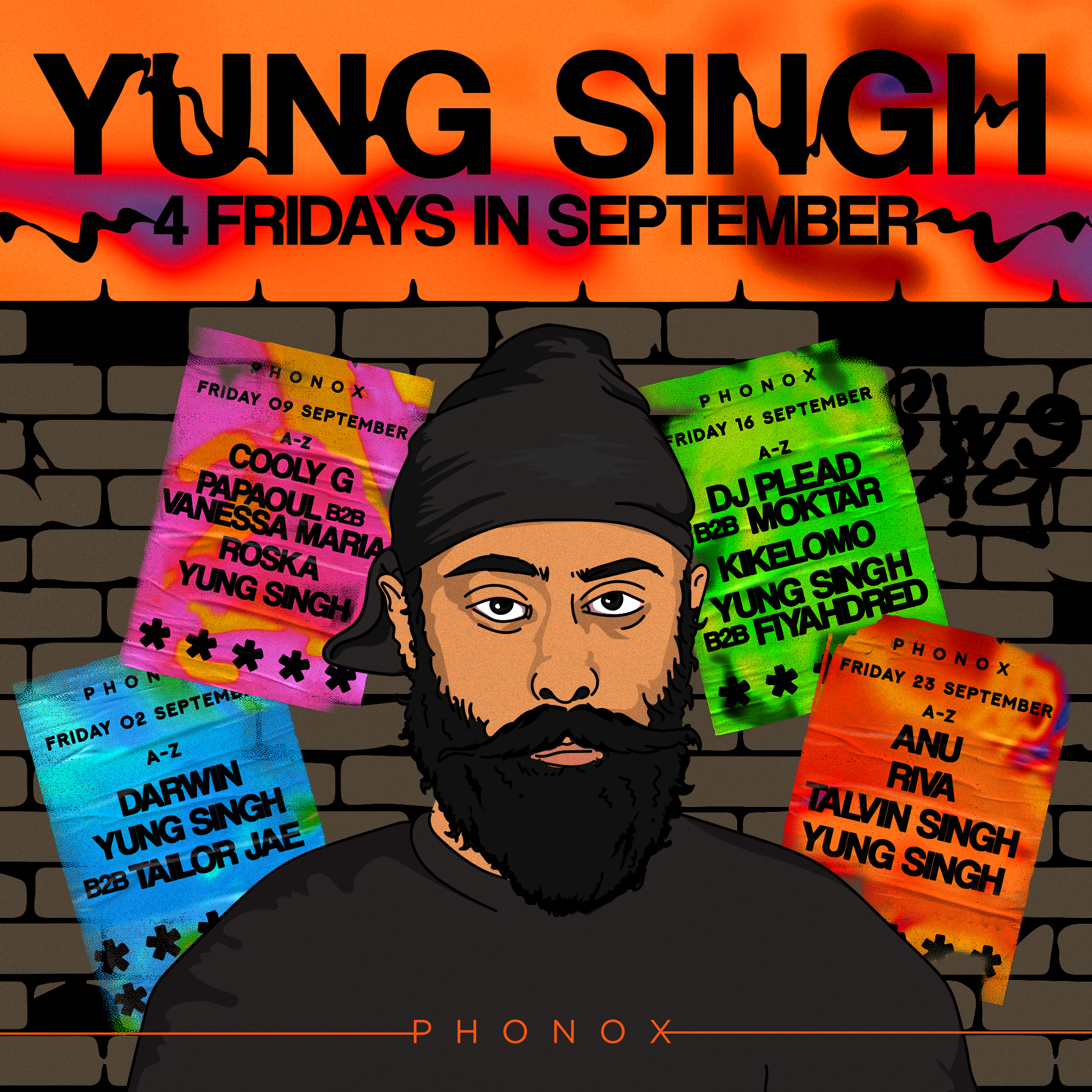 Yung Singh: 4 Fridays in September - Flyer front