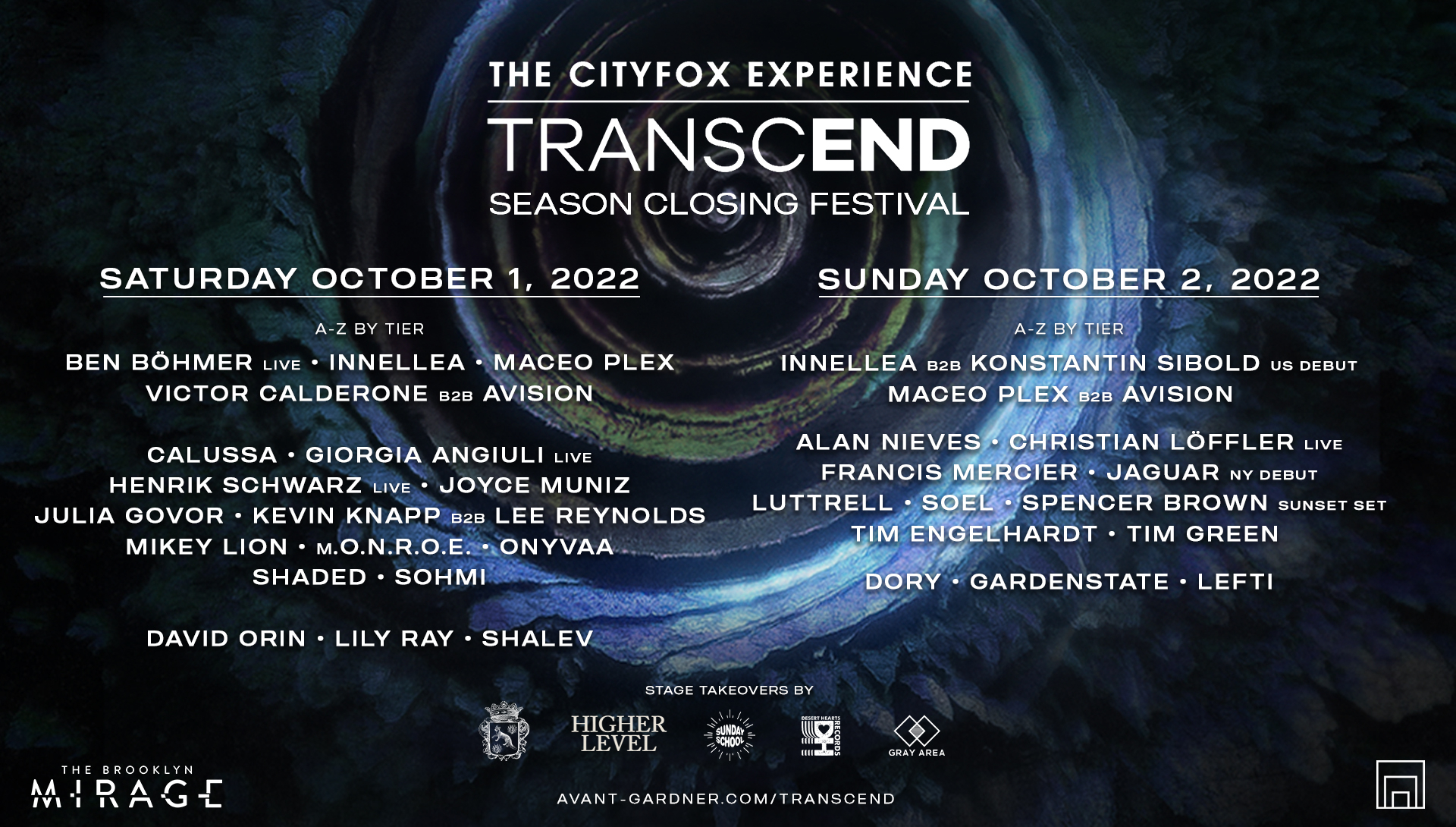 Cityfox Transcend Festival - Saturday AND Sunday - Flyer front