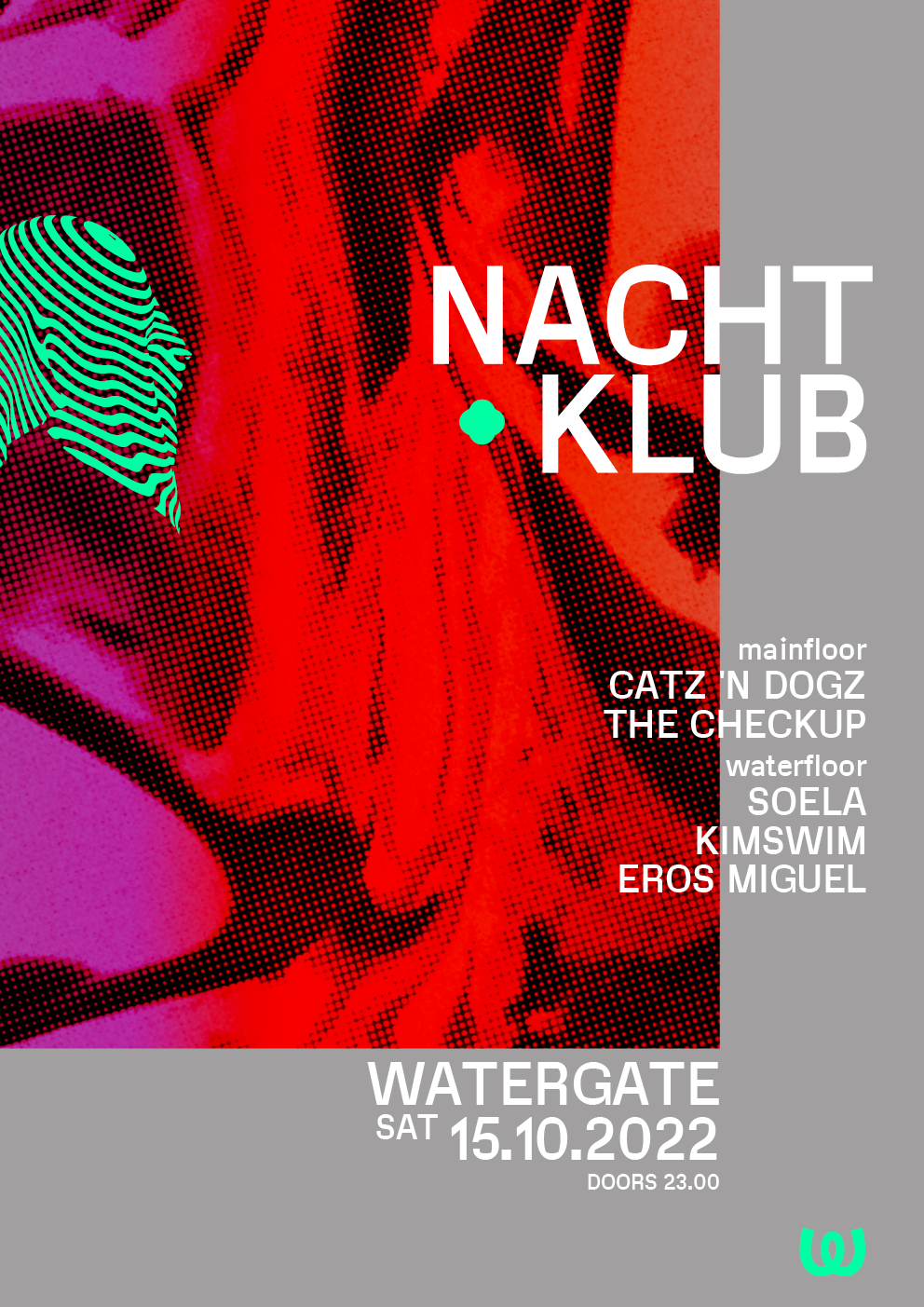 Nachtklub: Catz 'N Dogz, The Checkup, Soela, Kimswim, Eros Miguel - Flyer front