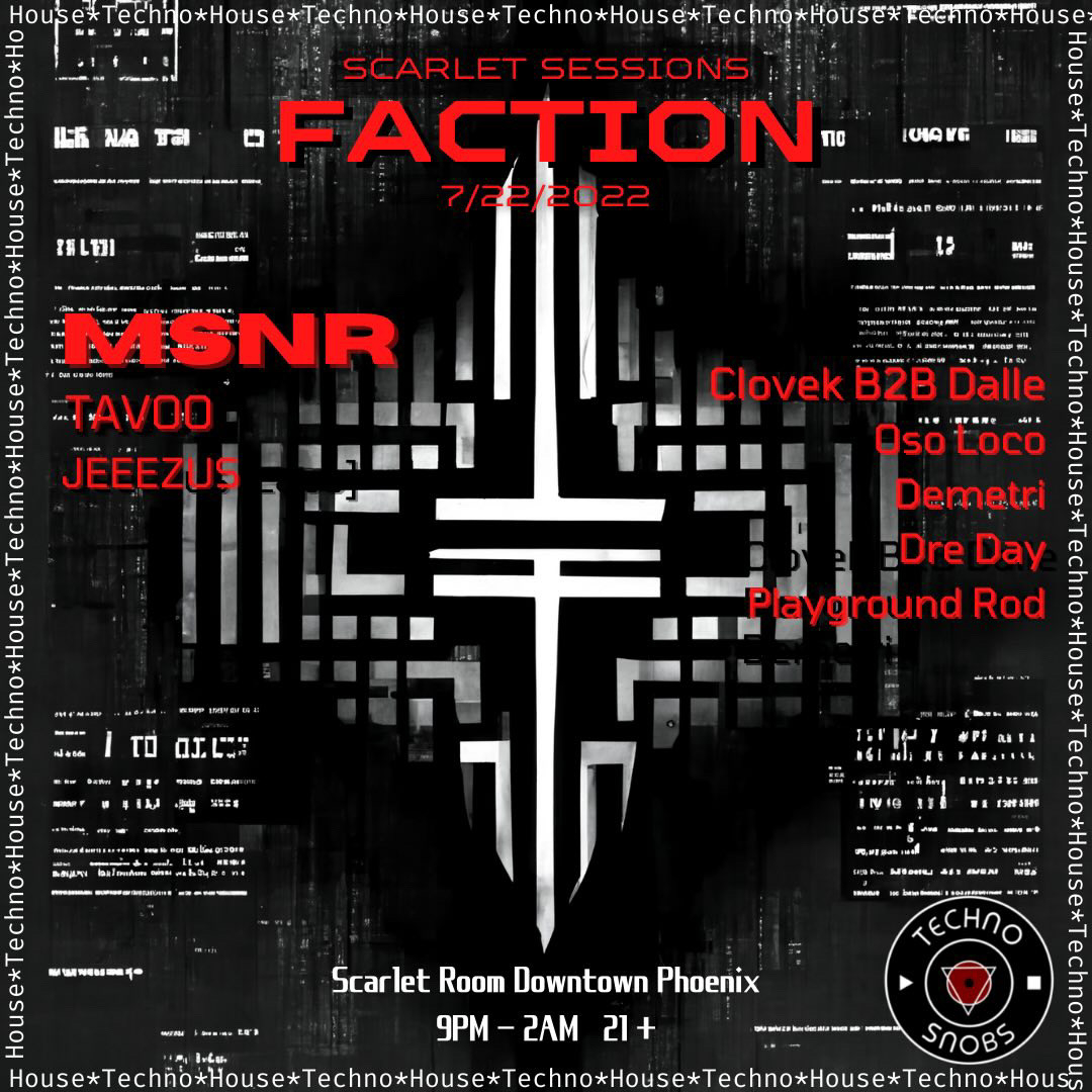 Scarlet Sessions: Faction - Flyer front