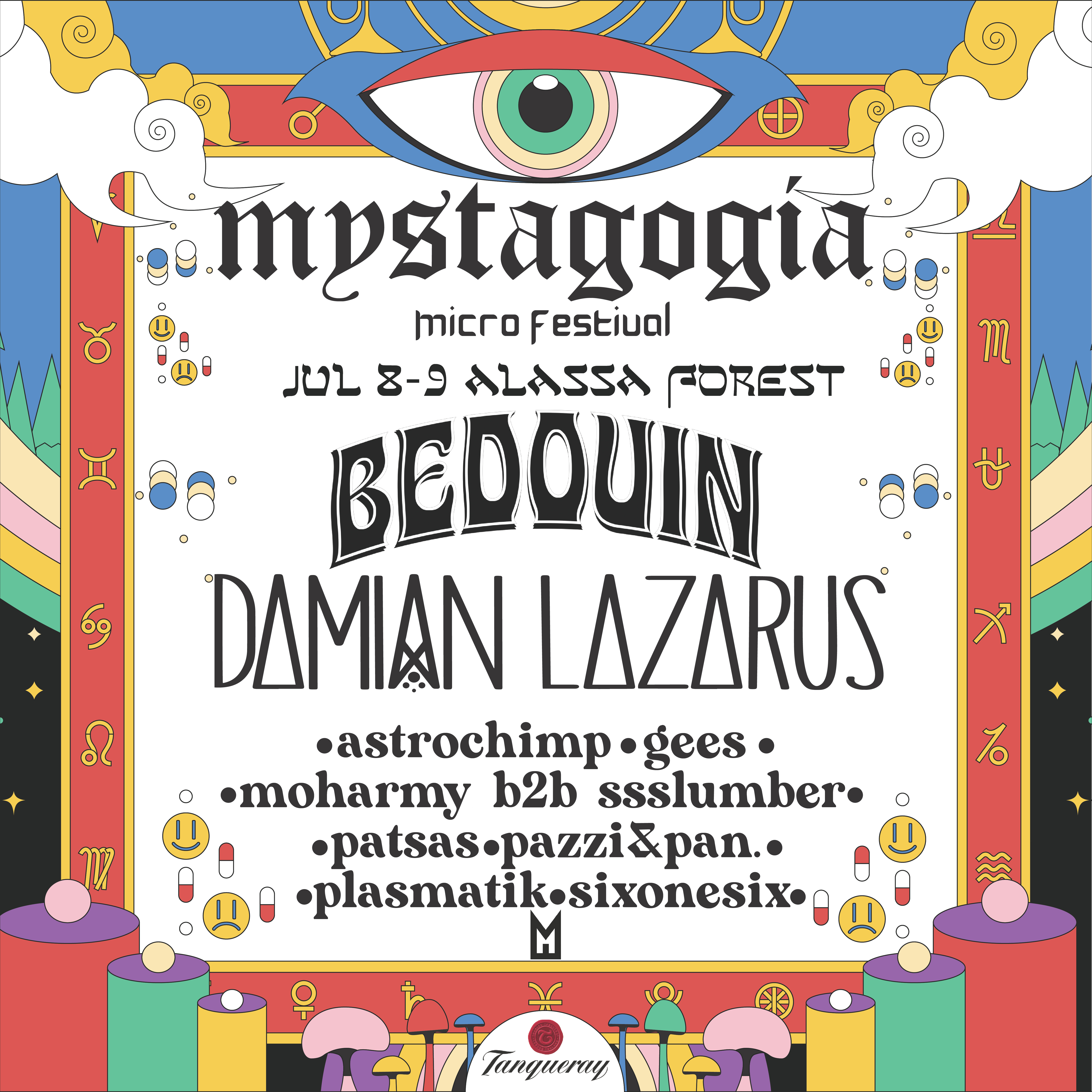 MYSTAGOGIA micro-festival with BEDOUIN AND Damian Lazarus - Flyer front