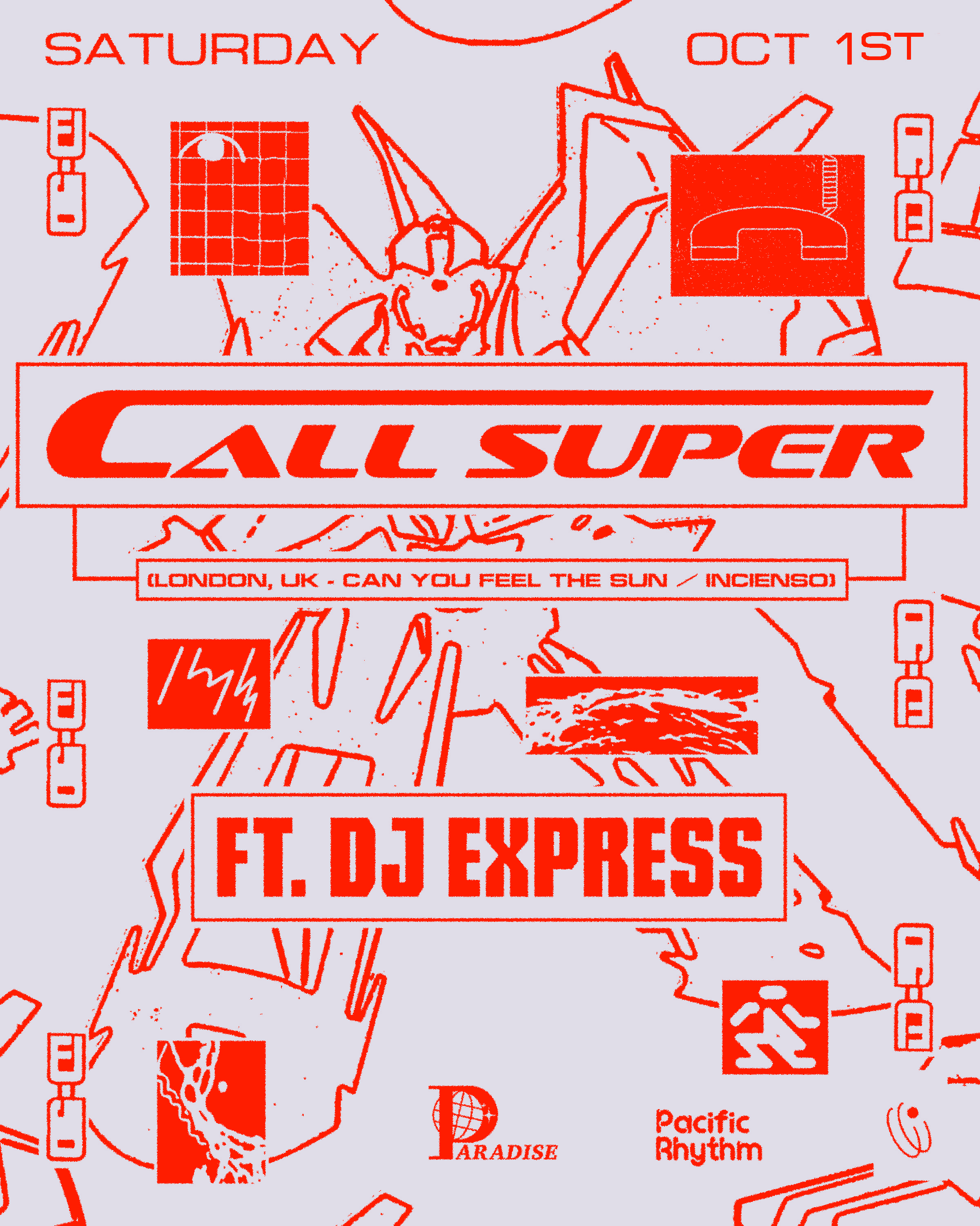 Call Super & DJ Express - Flyer front