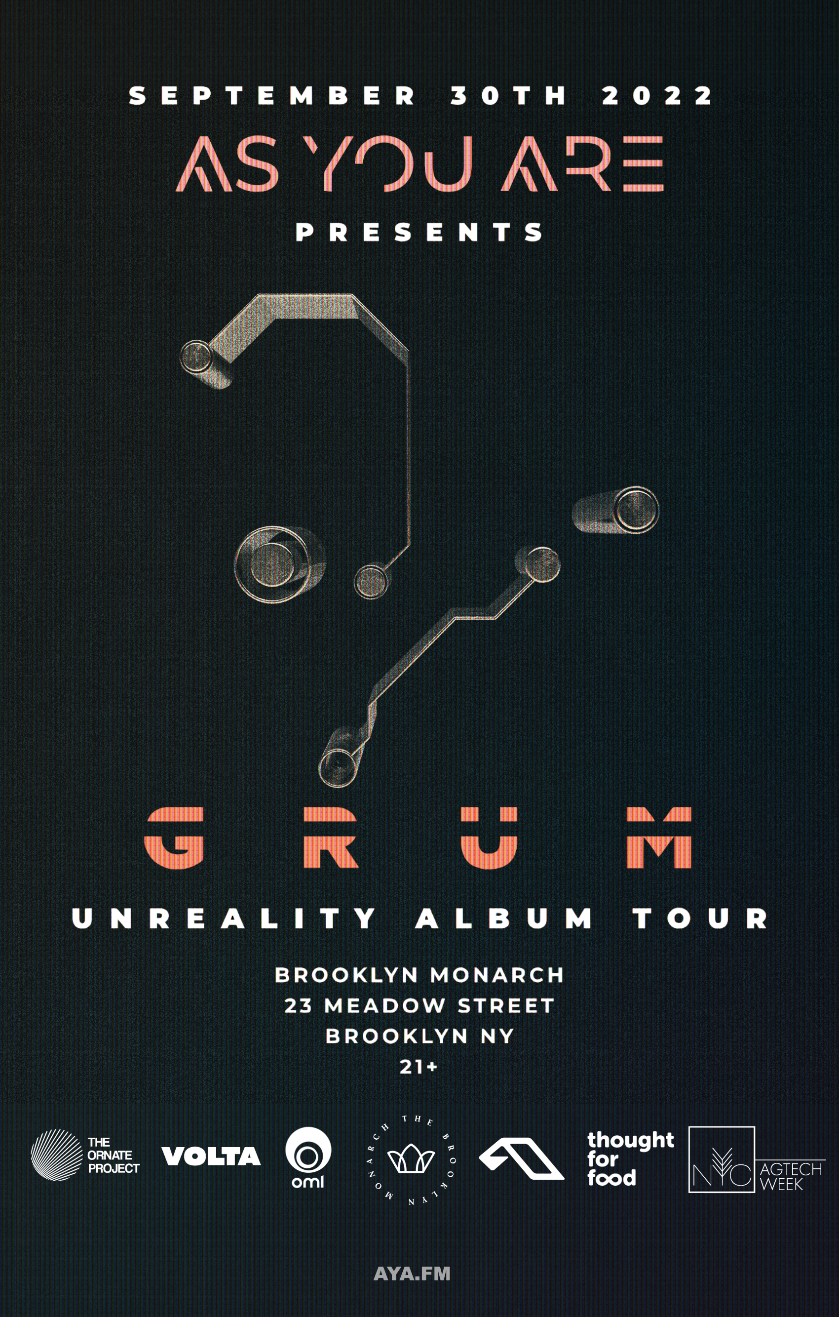 Grum - Unreality Album Tour - Flyer front
