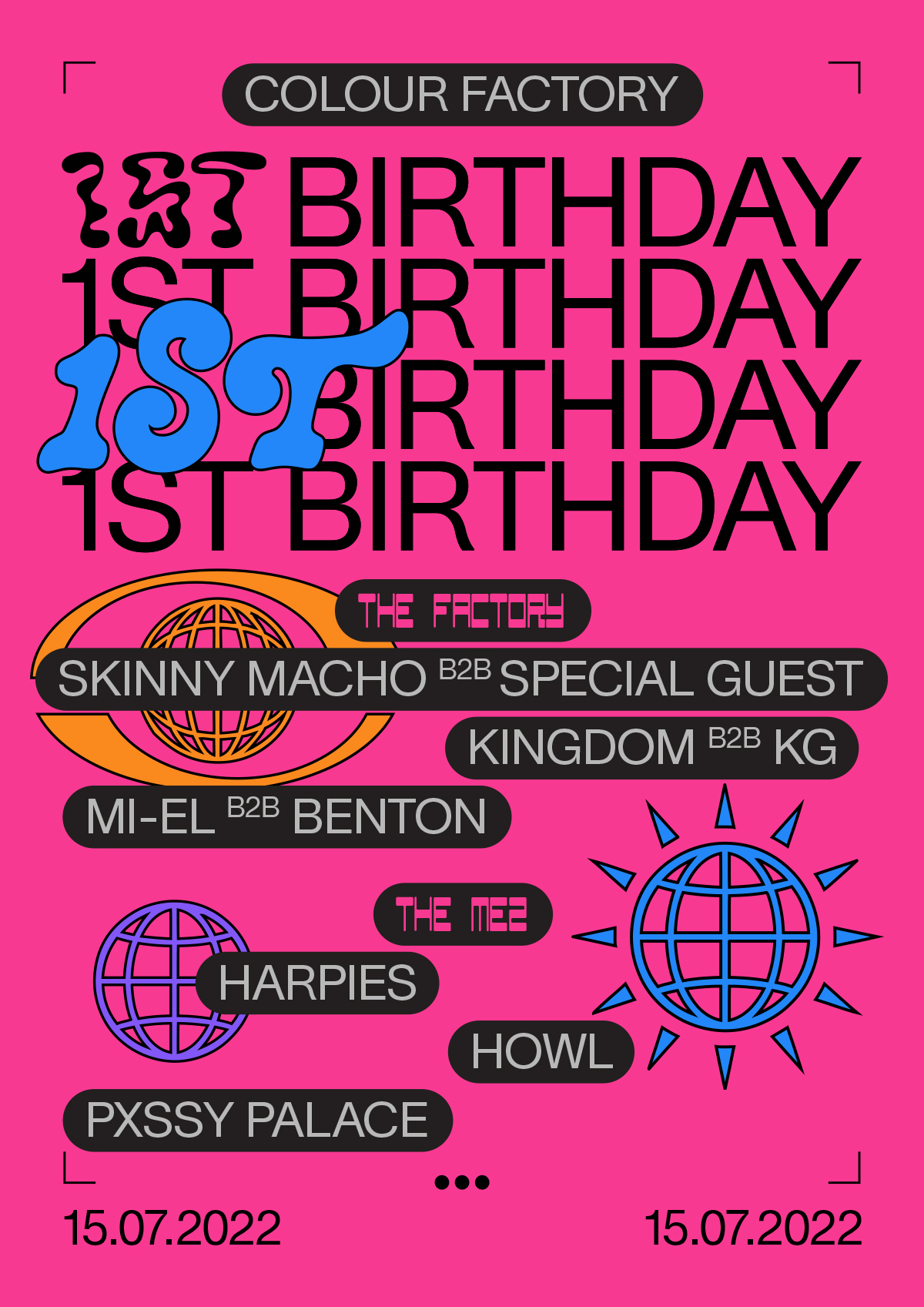 Colour Factory 1st Birthday - Flyer front