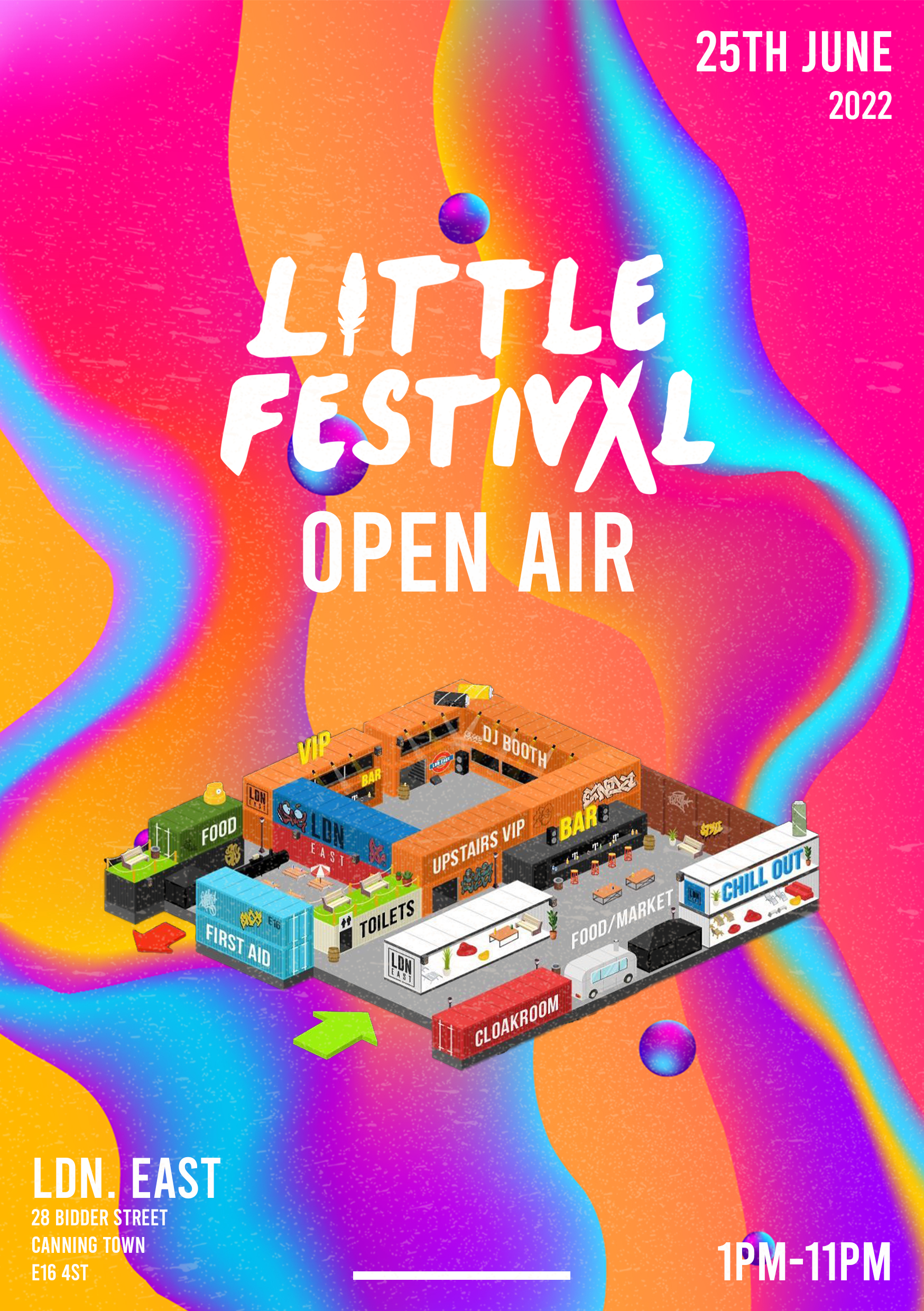 Little Festival in East London - Open Air Day Party - Flyer front