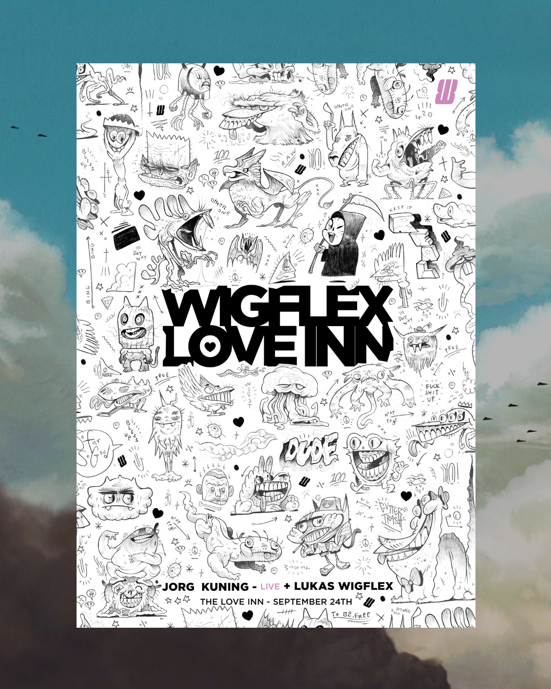 Wigflex with Jorg Kuning live & Lukas Wigflex - Flyer front