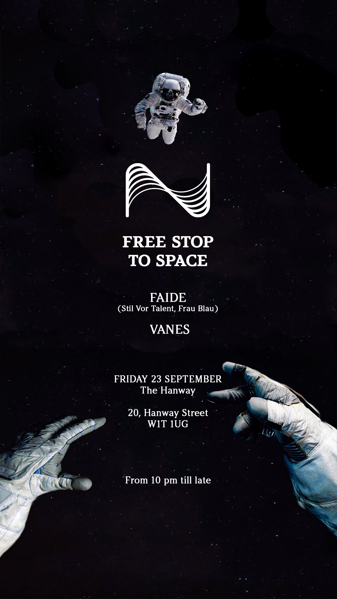Free stop to space - Flyer front