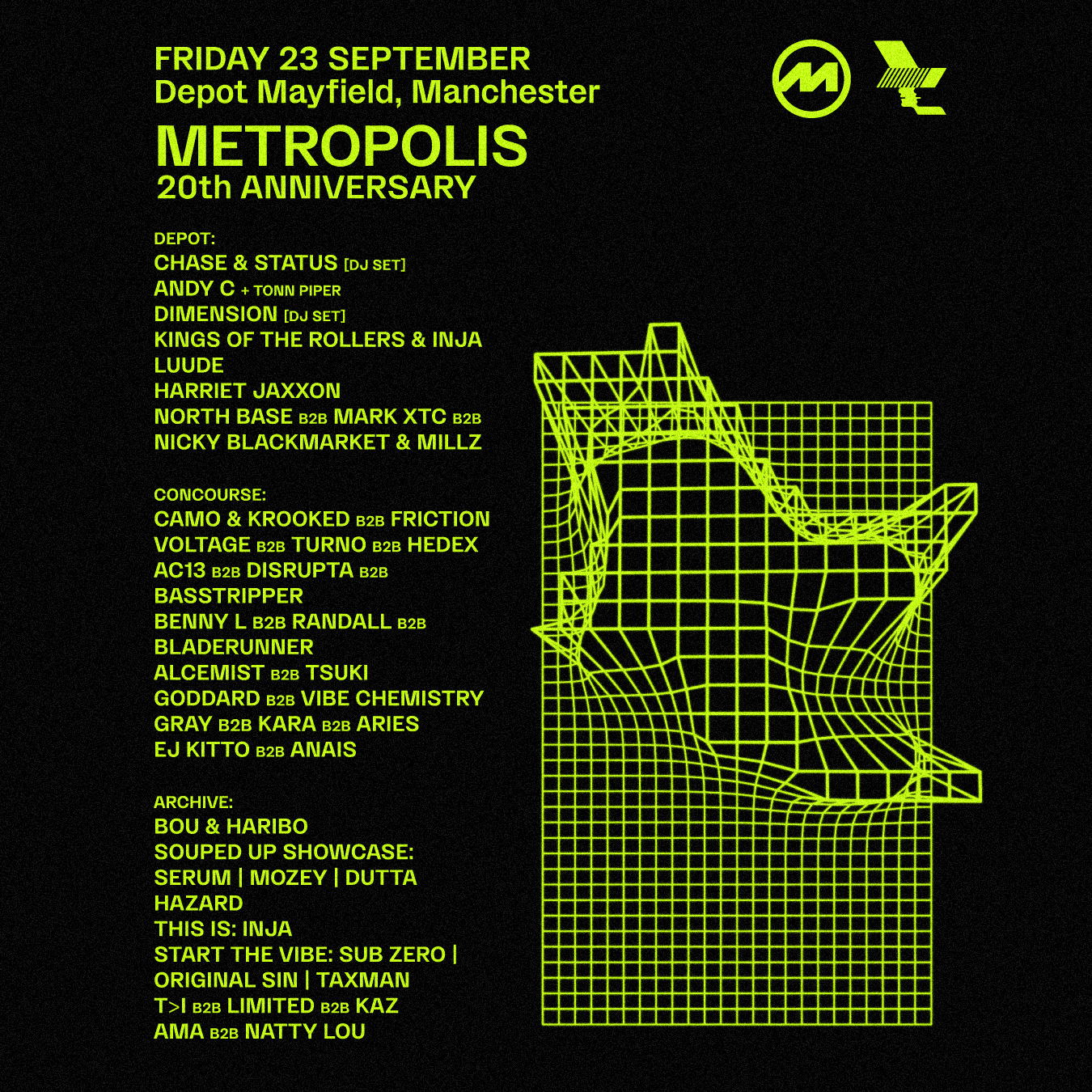 Metropolis 20th Anniversary - Flyer front