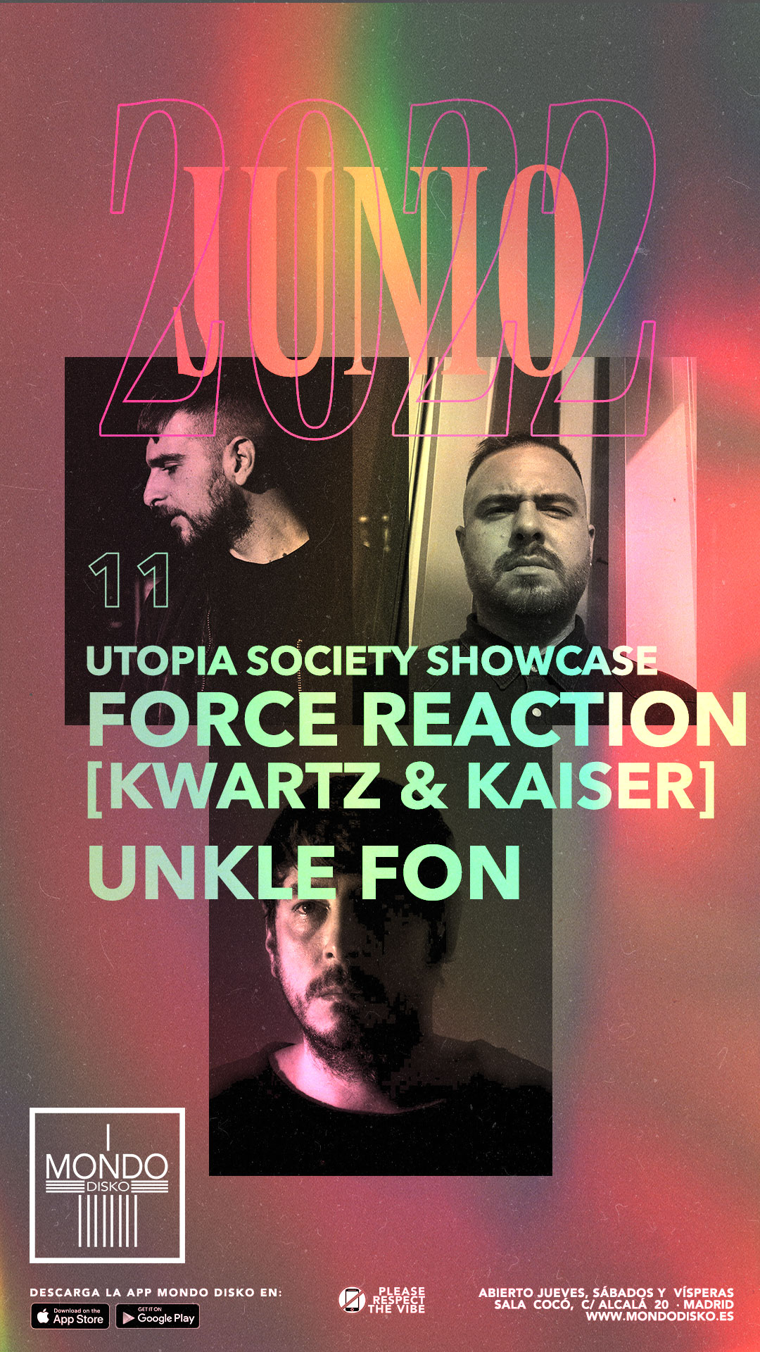 Utopia Society Showcase: Force Reaction (Kwartz & Kaiser) / Unkle Fon - Flyer front