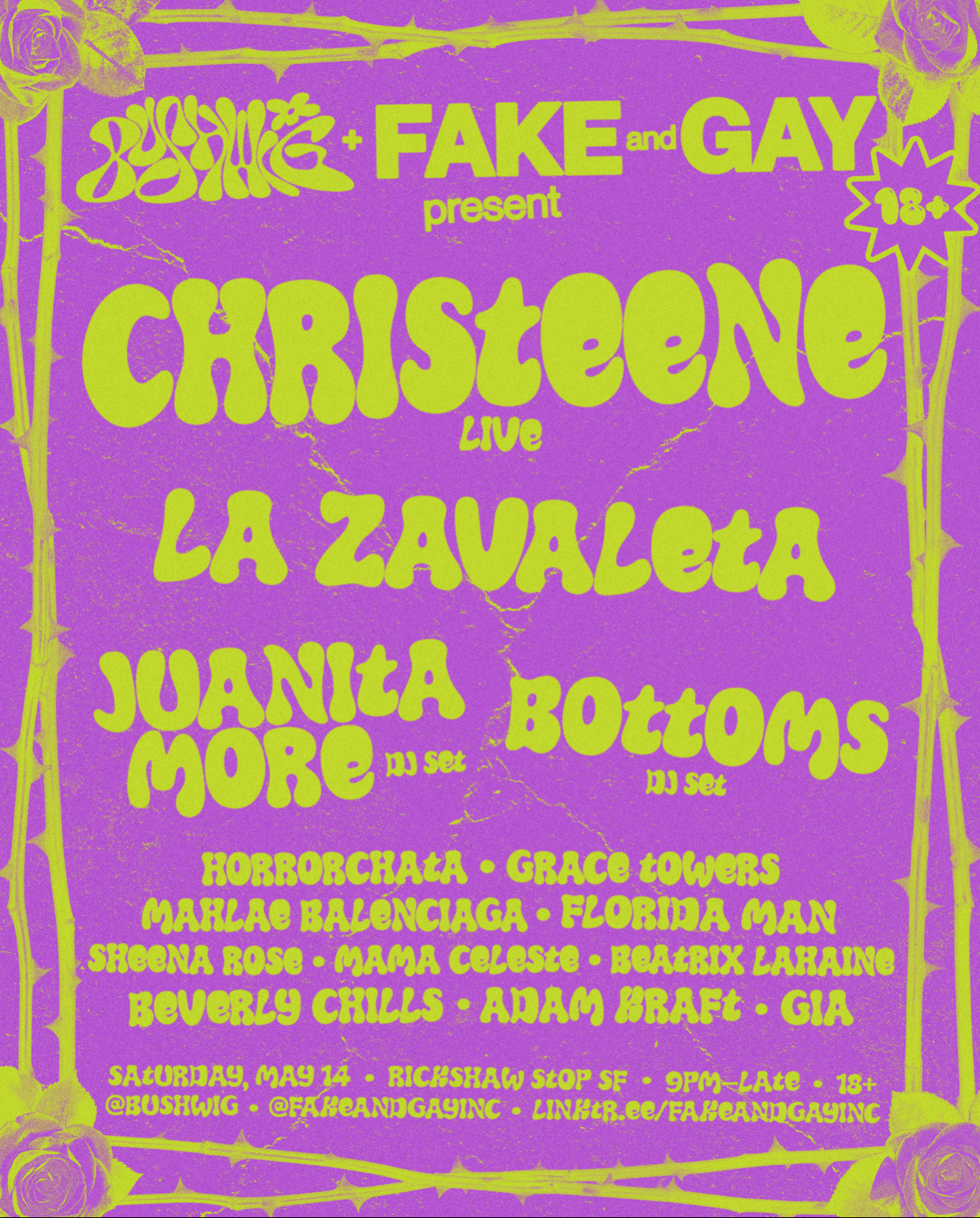 Bushwig x FAKE and GAY: Christeene (LIVE!) - Flyer front