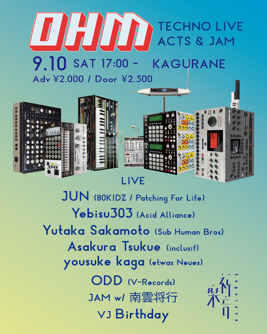 OHM - Techno House Live Acts and Jam - - Flyer front