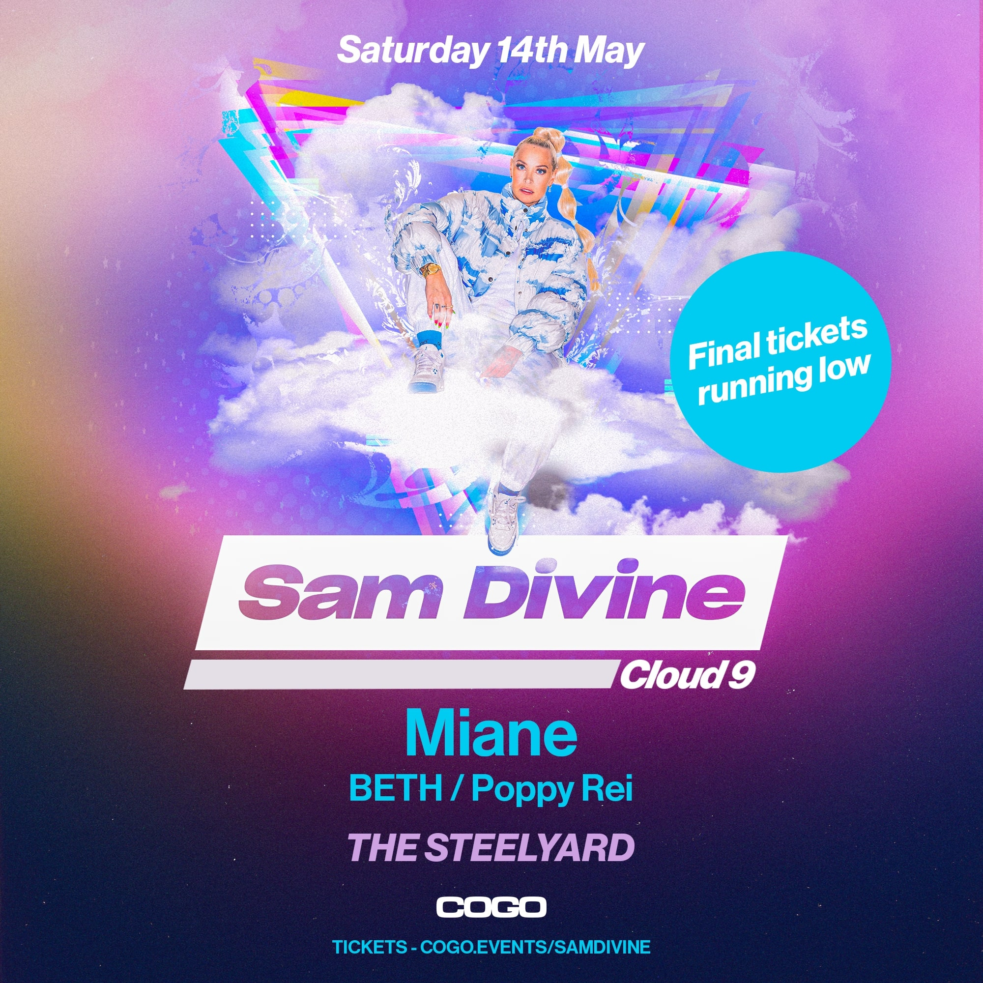 Sam Divine - Cloud 9 Tour London - Flyer back