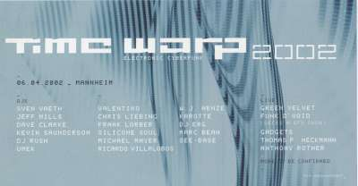 Time Warp 2002 - Flyer front