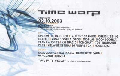 Time Warp 2003 - Flyer front