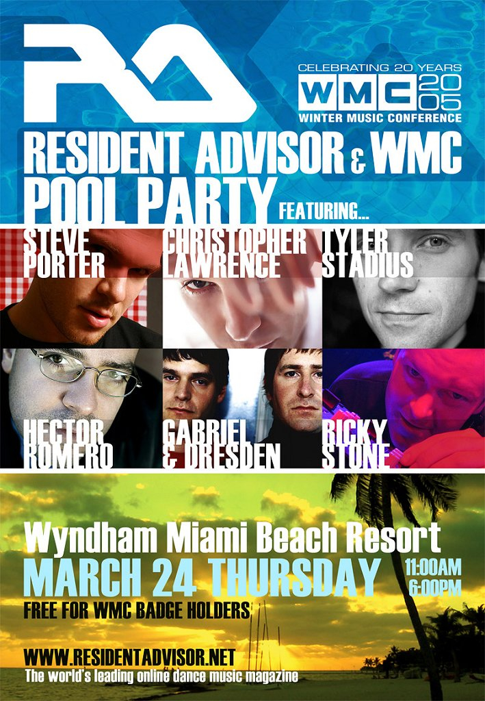 Resident Advisor & WMC Pool Party - Flyer front